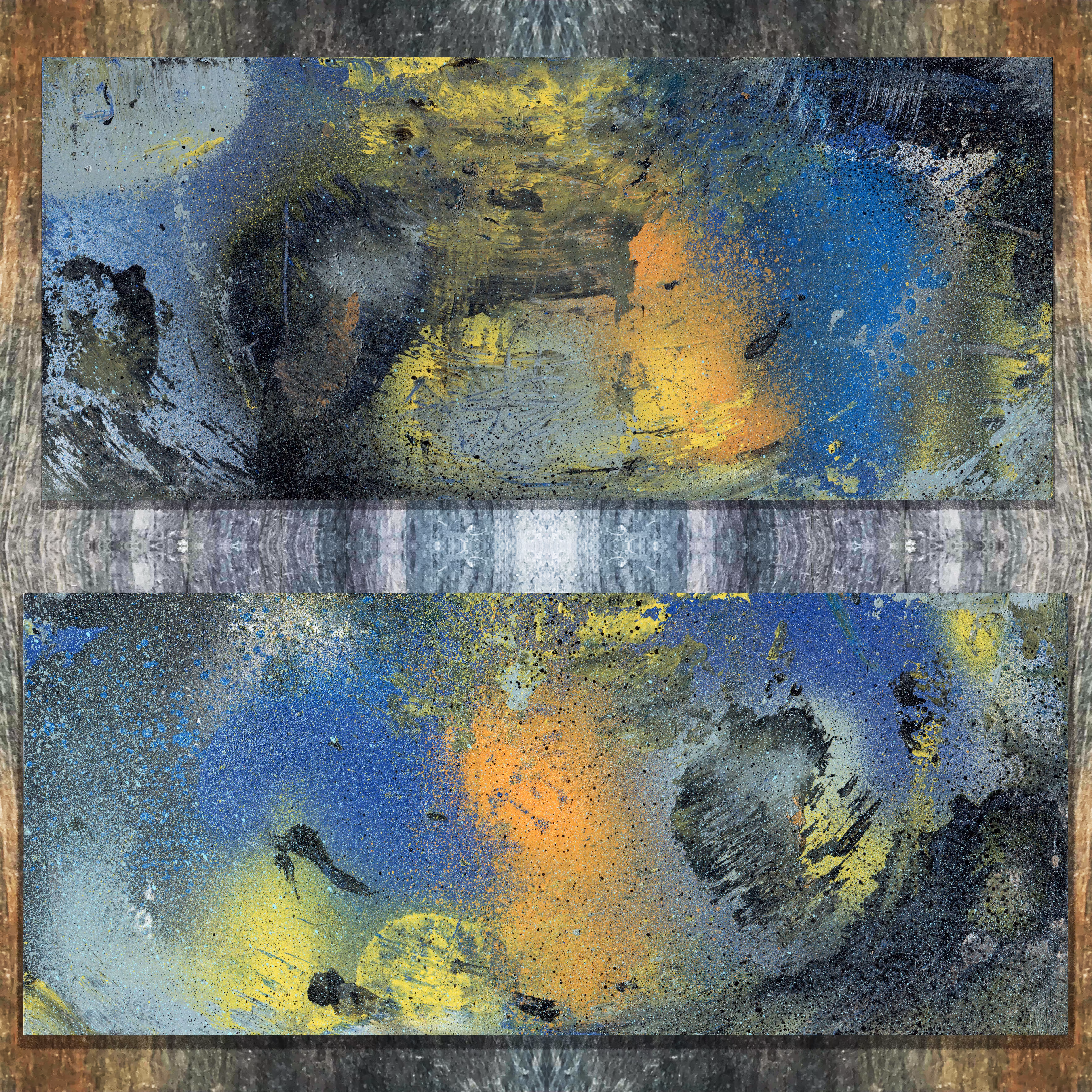 Shimmers Breaking Through Dusk-thrity, Displayed on Winter Weathered Wood