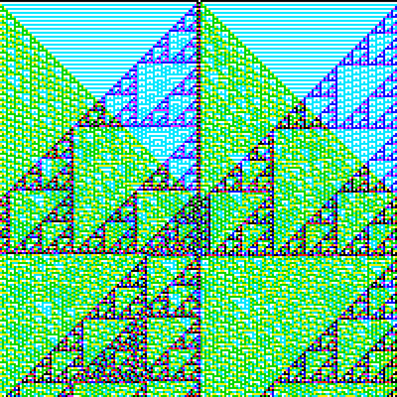 RGB Elementary Cellular Automaton #485