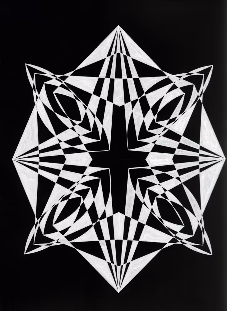 No.37 Sacred Geometry hand drawn invert