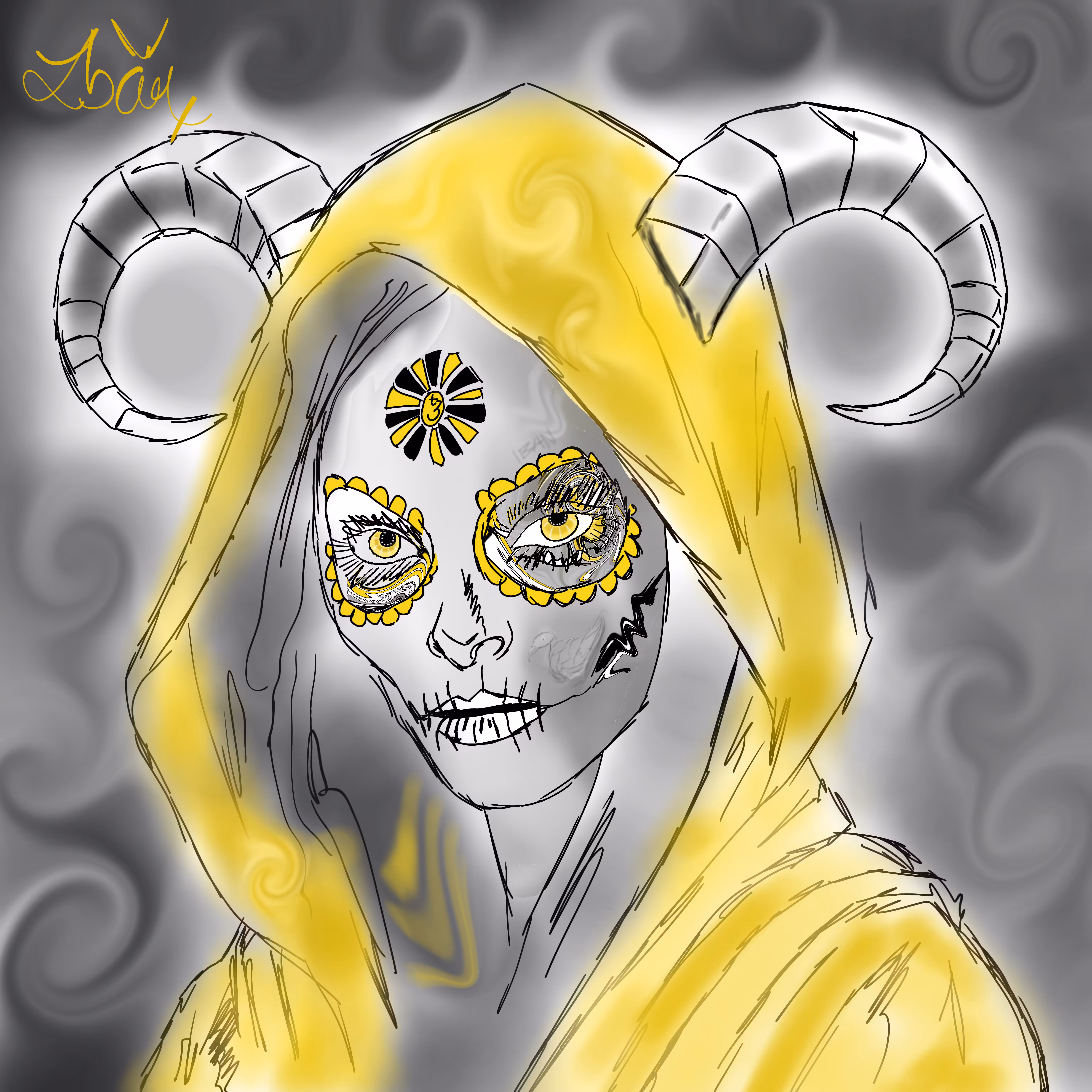 Sinister Girls, Skulls and other characters : The Yellow Enigma