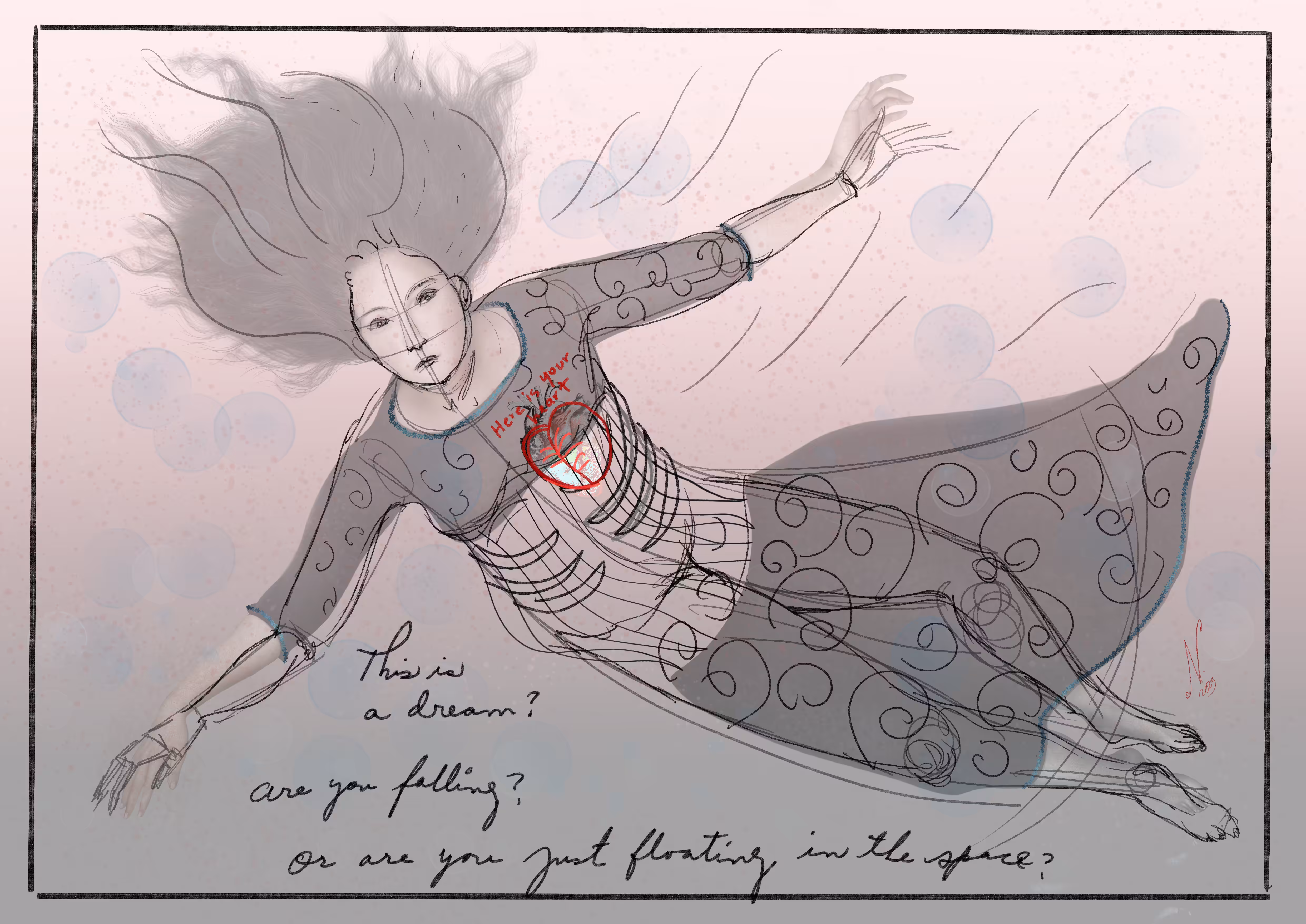 Free (sketch for a painting)