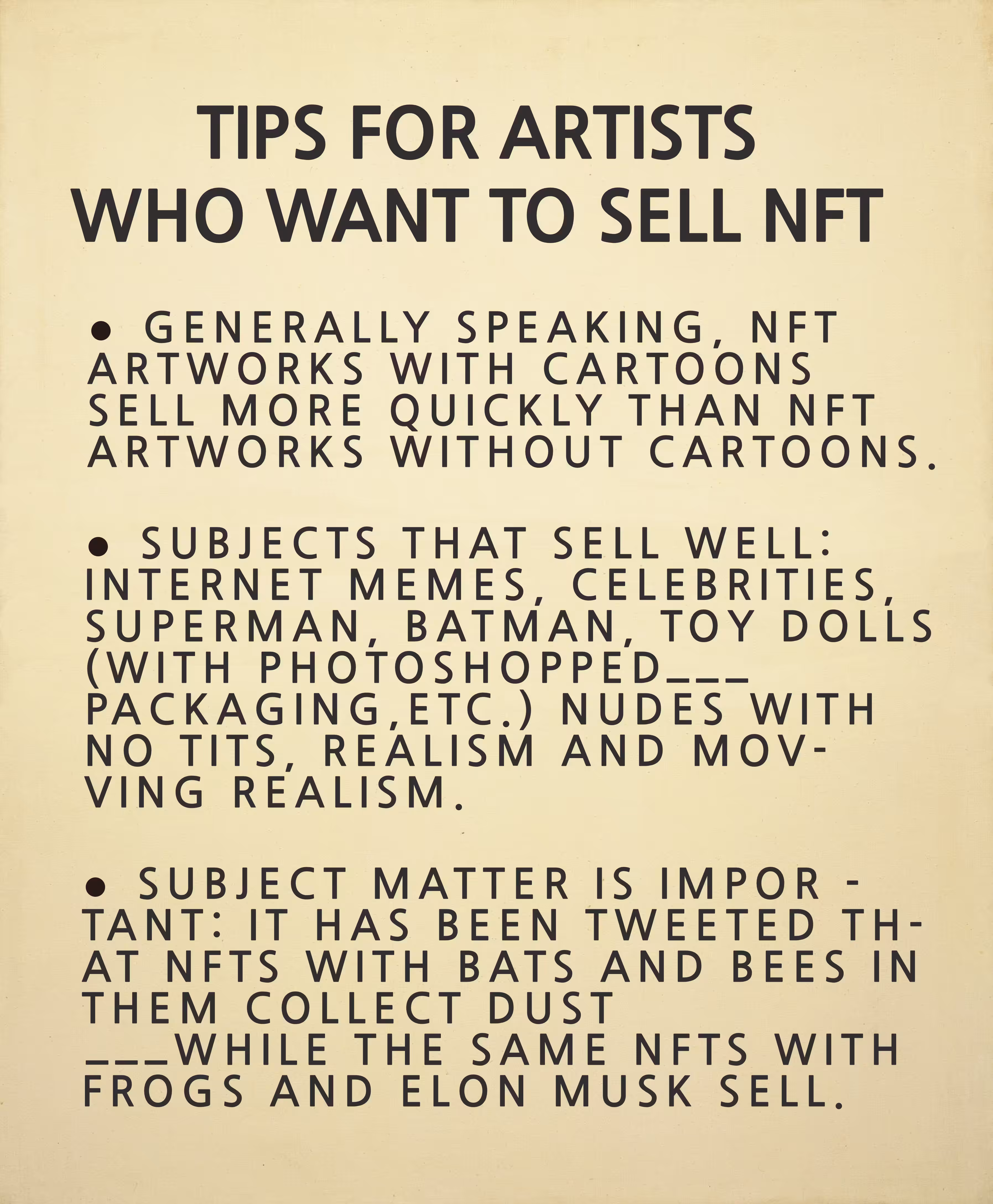 Tips for Artists Who Want to Sell NFT