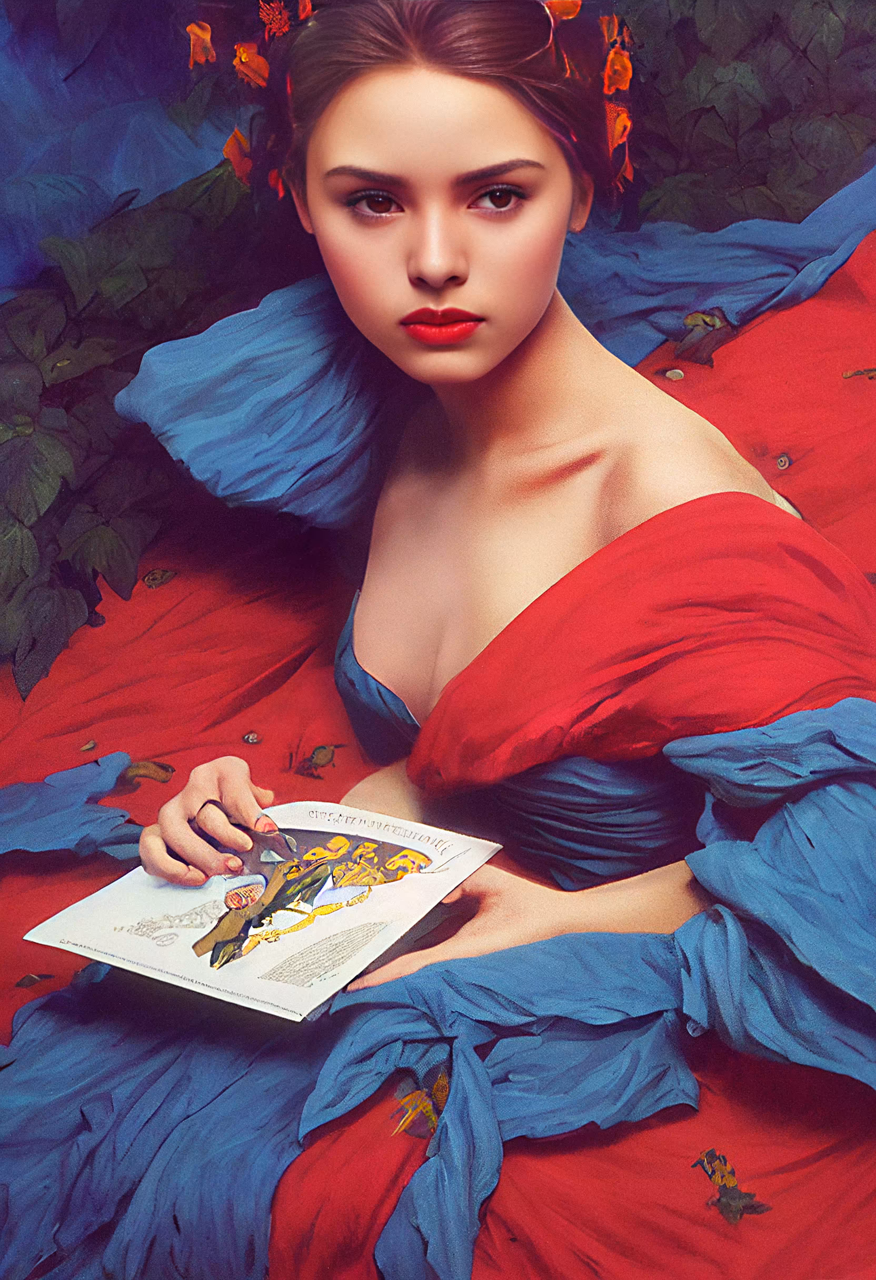 Woman with a brochure