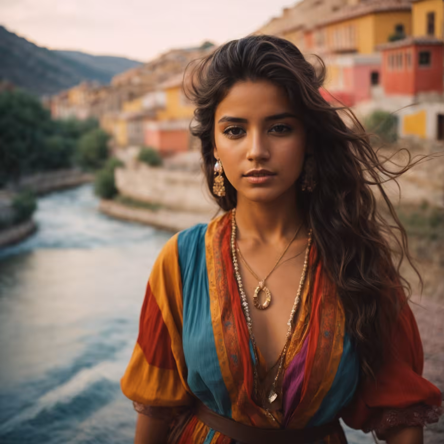 Girl and Village 