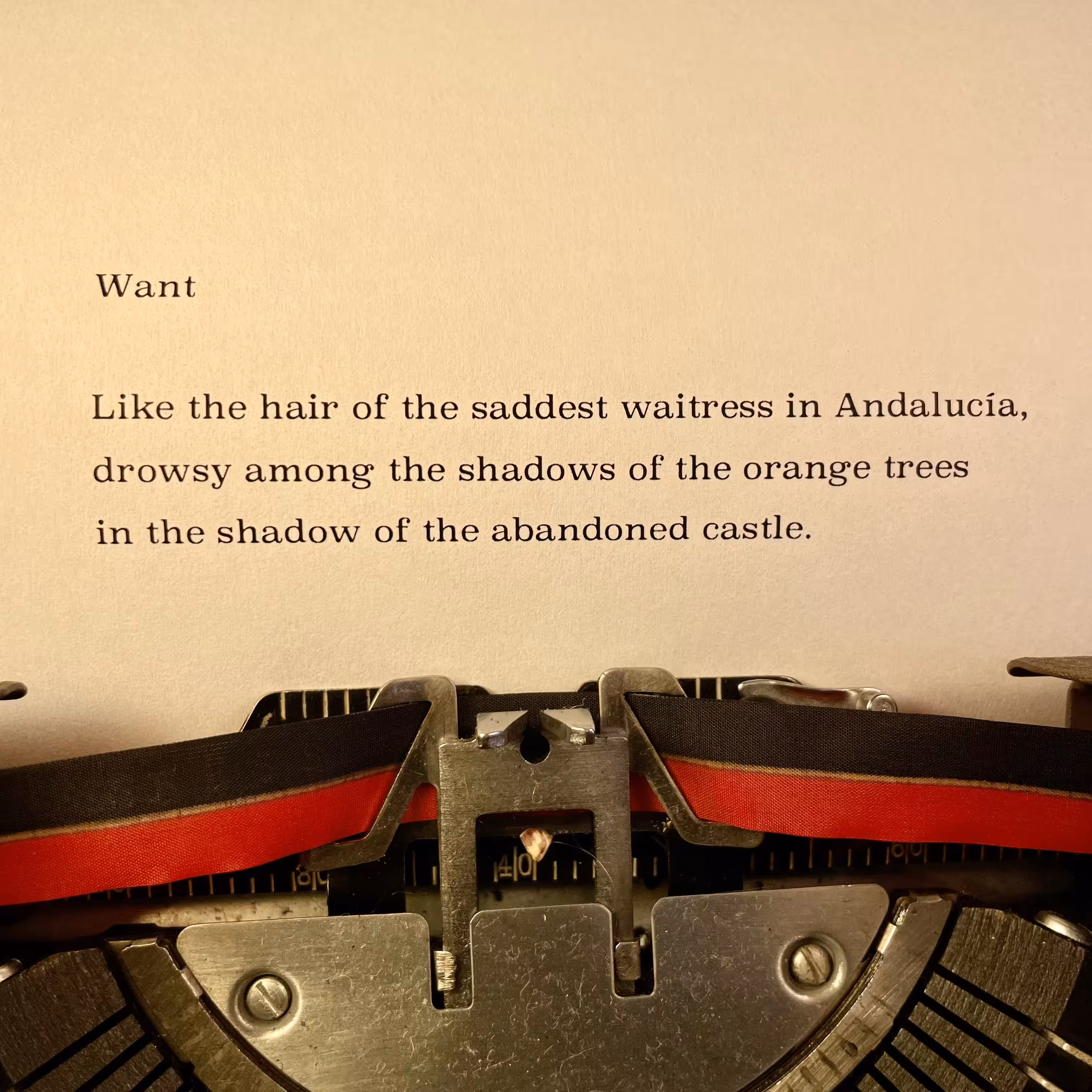Love Poem Tercets: Want