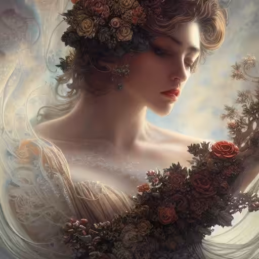 Fog of scarlet rose