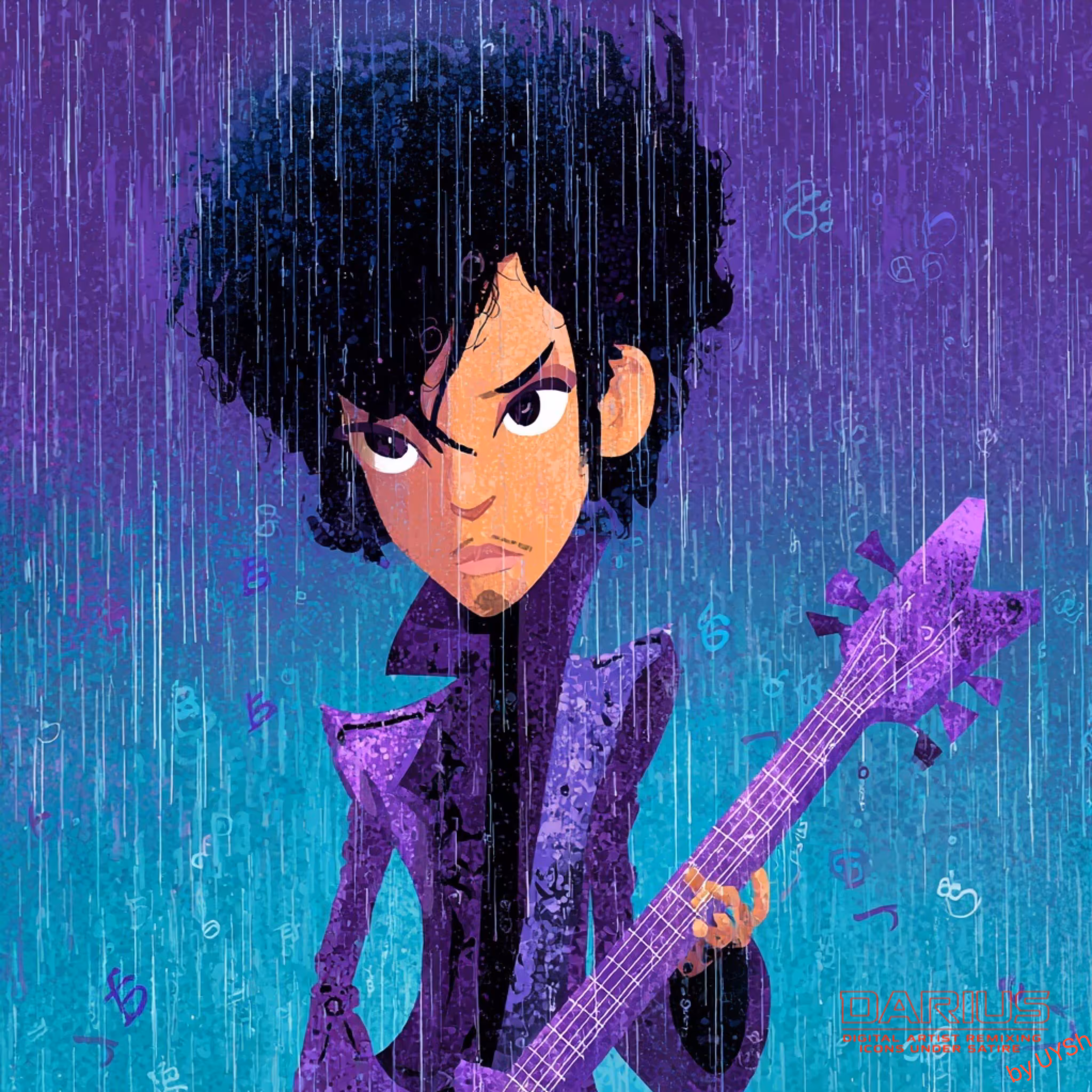 Comic, Contemporary Art, Pop Art, etc.: D.A.R.I.U.S. #Grain 1 Purple Dove, Every pixel cries in purple.