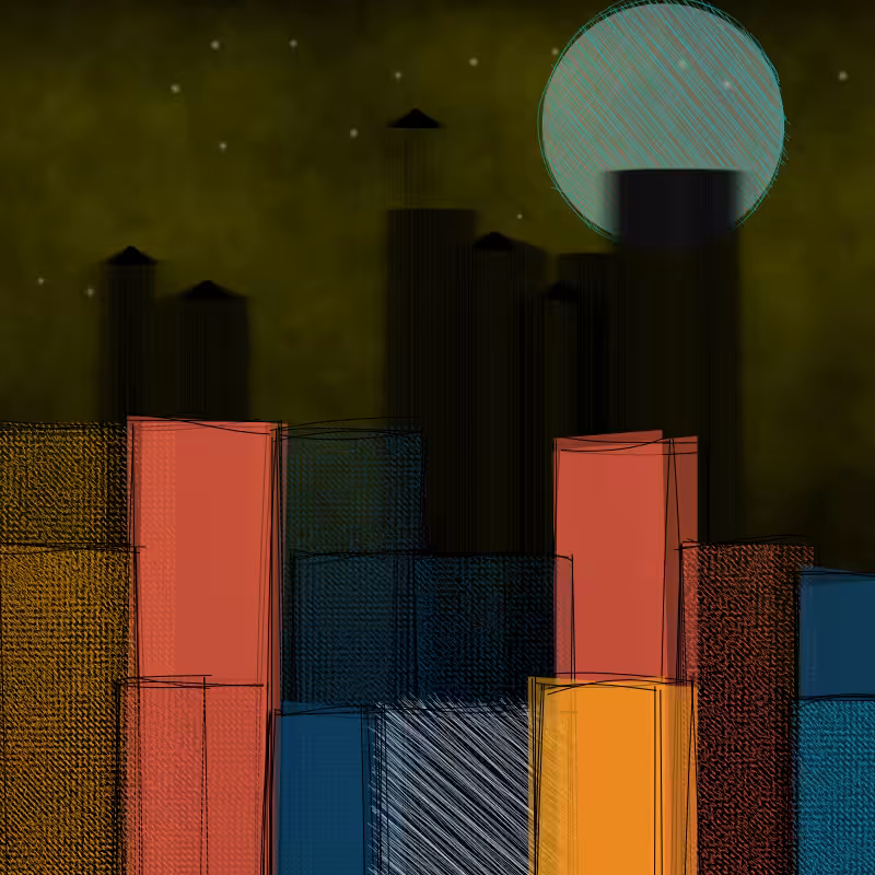 hastily-drawn cityscape sketch #8
