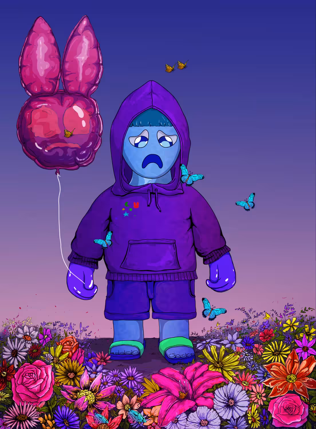Child holding balloons