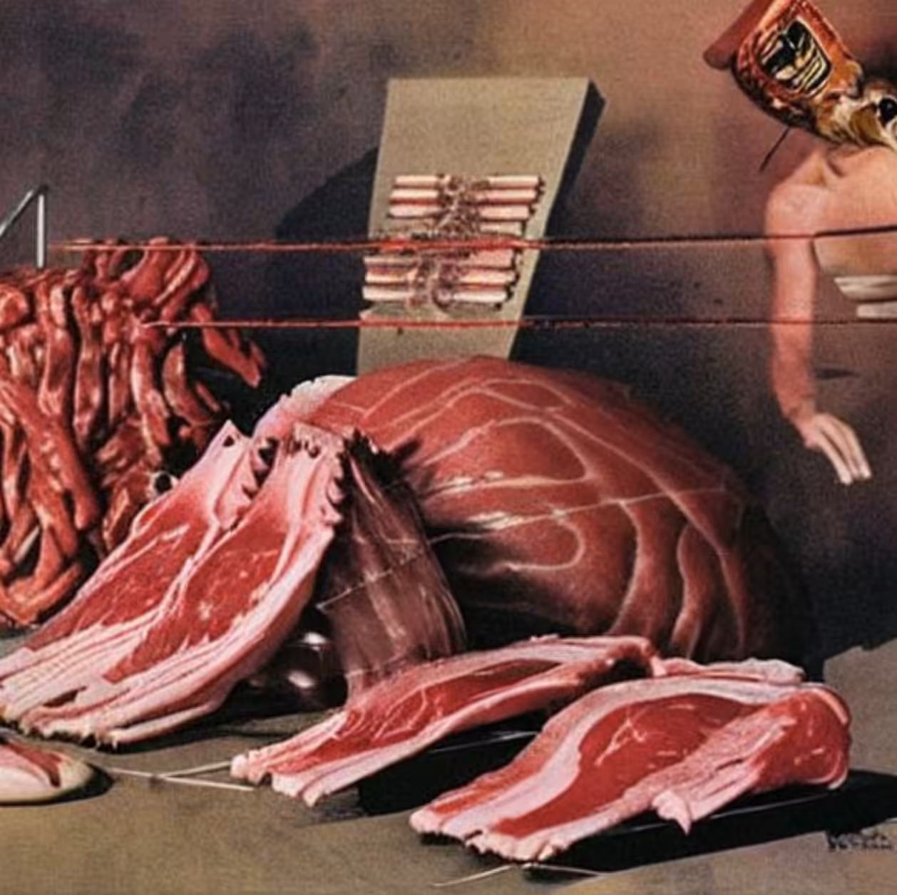 falling into meat