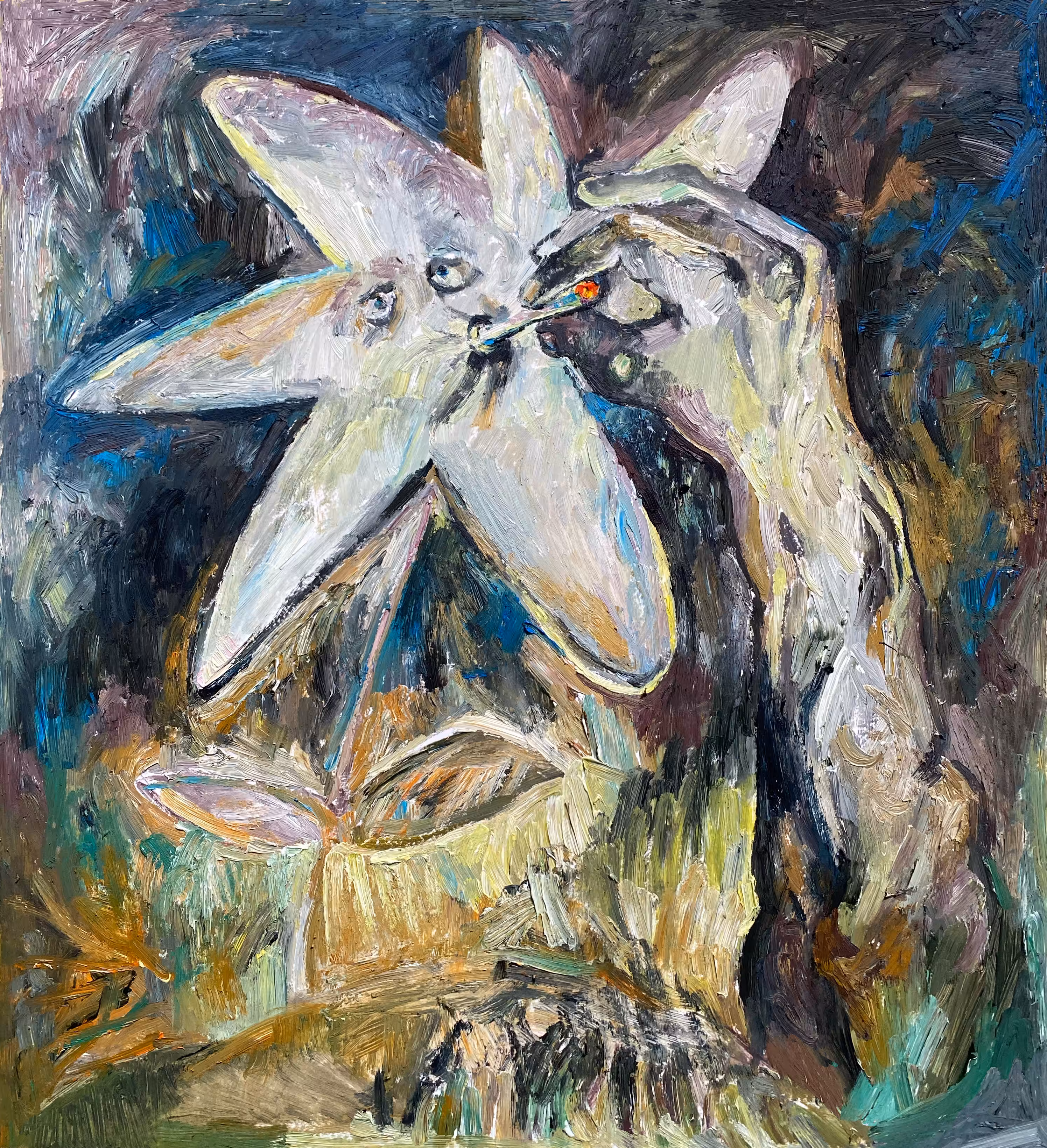 "a flower on the grave of my painting career and my hand that keeps it from drying out"