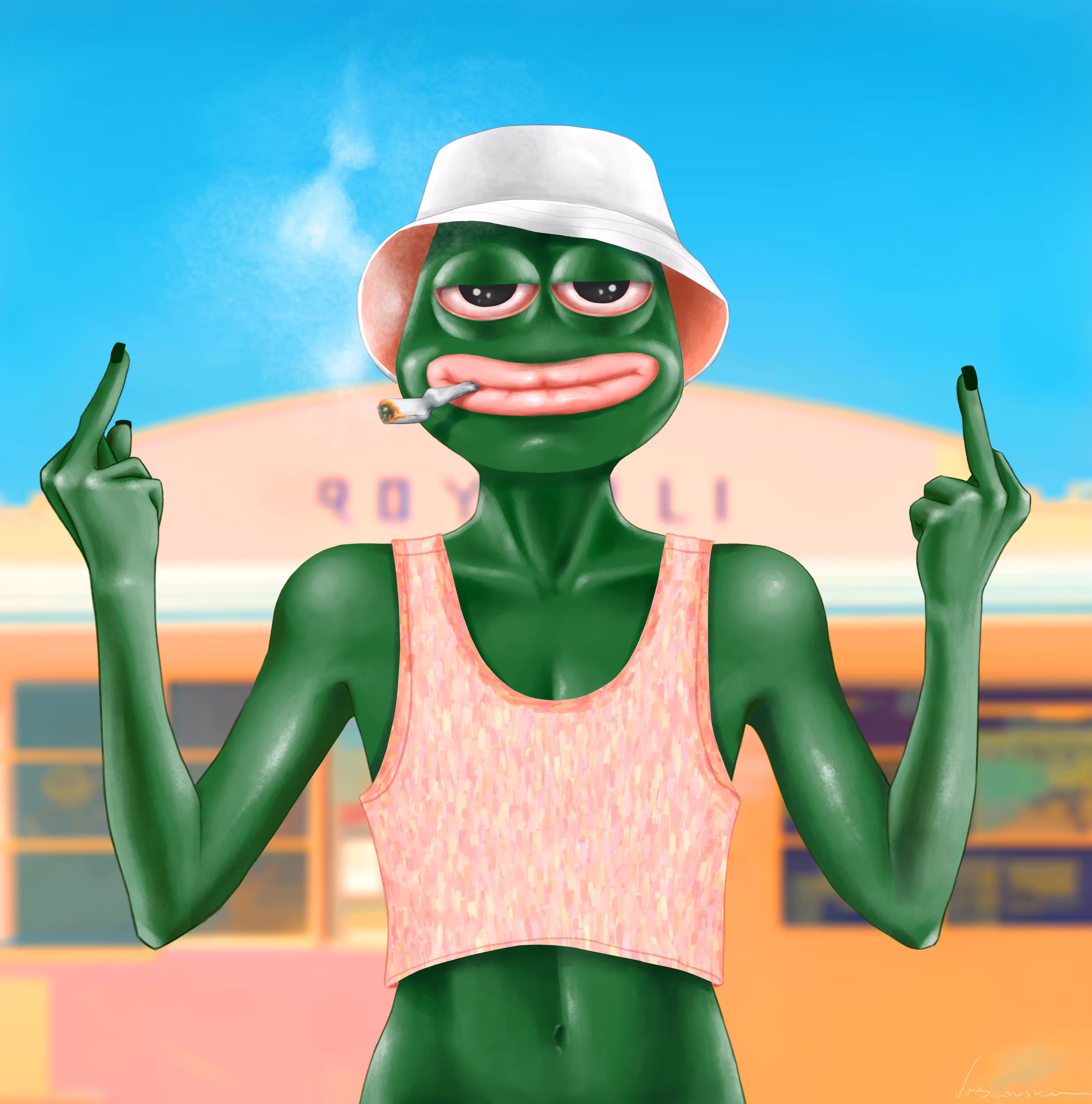 Stoned Pepe girl