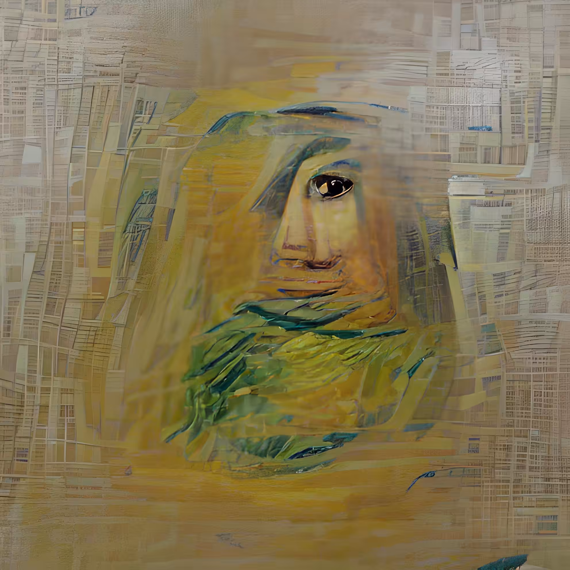 Automimetic painting: Monalisa and the AI painters: Monalisa by Vincent Van Gogh