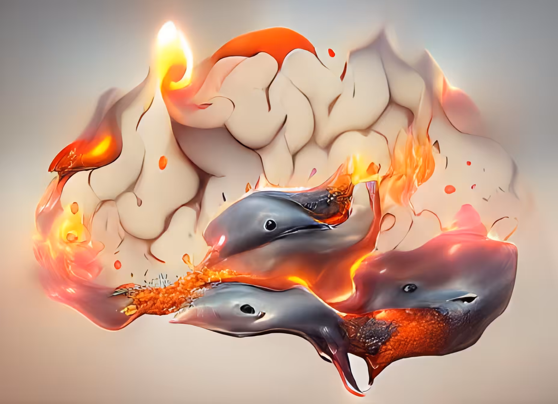 Flaming Dolphins Brain