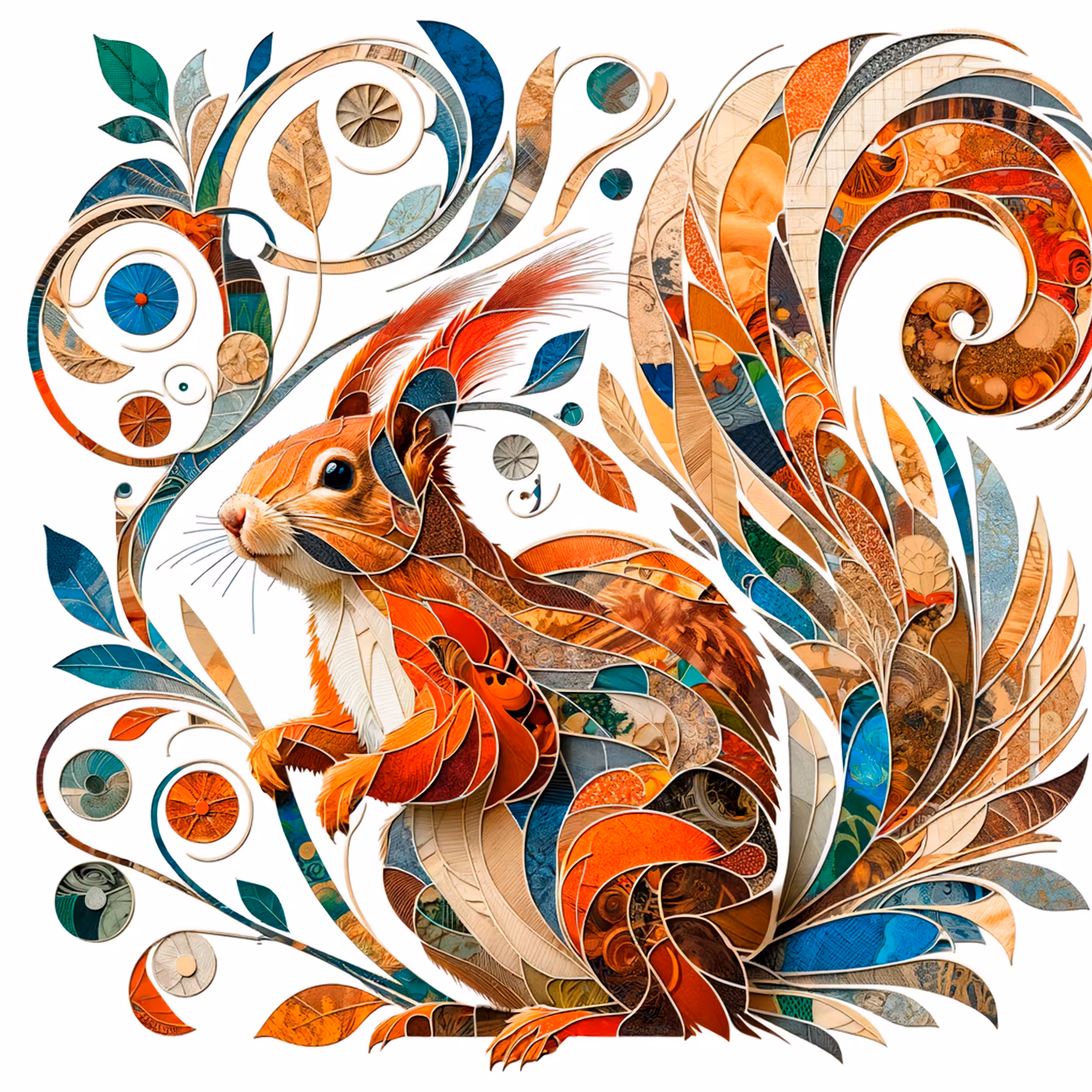 Nouveau Decoupage Dreams - The Squirrel's Art Nouveau Dream