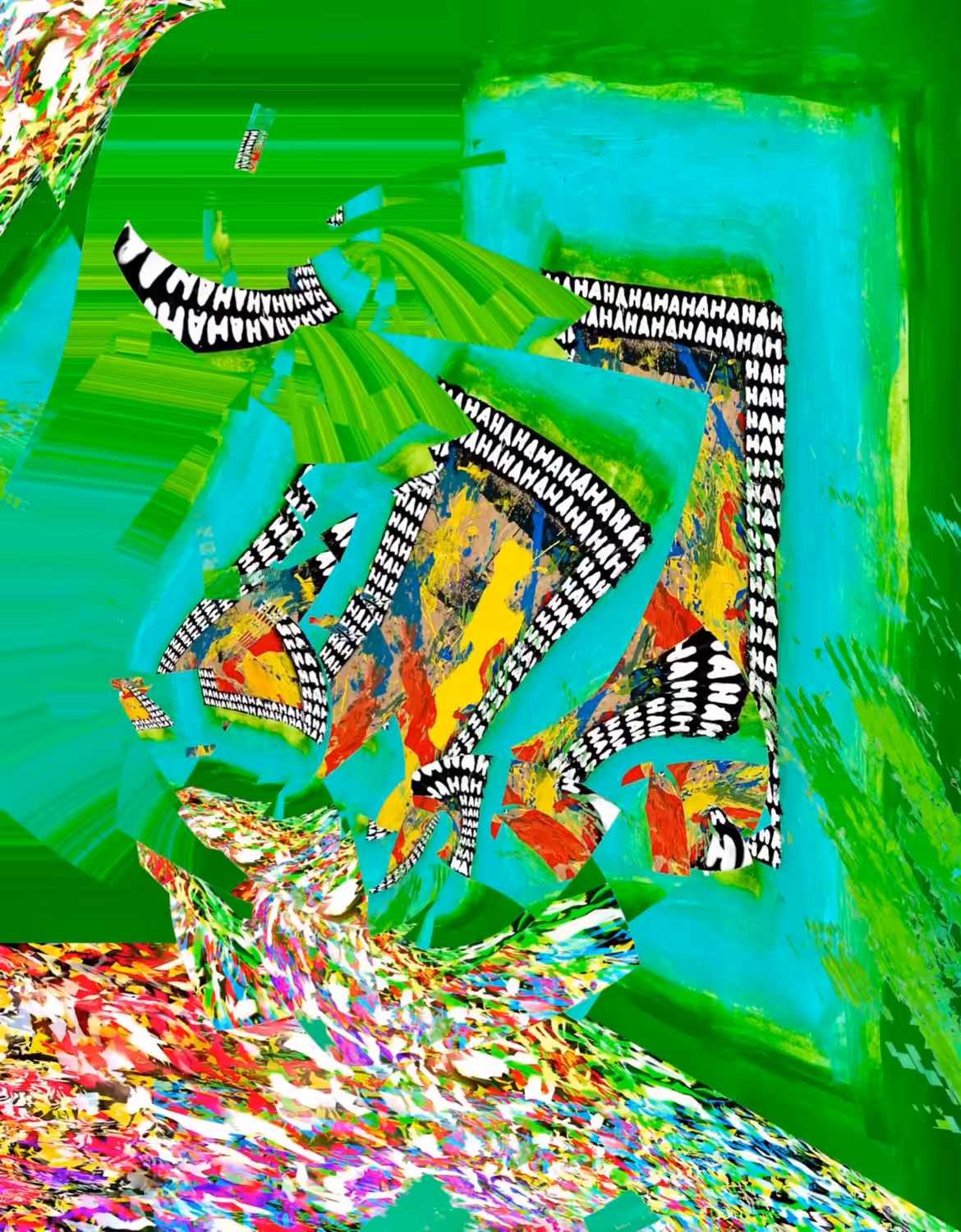 At the exhibition - The Green Painting (Portal Opening)