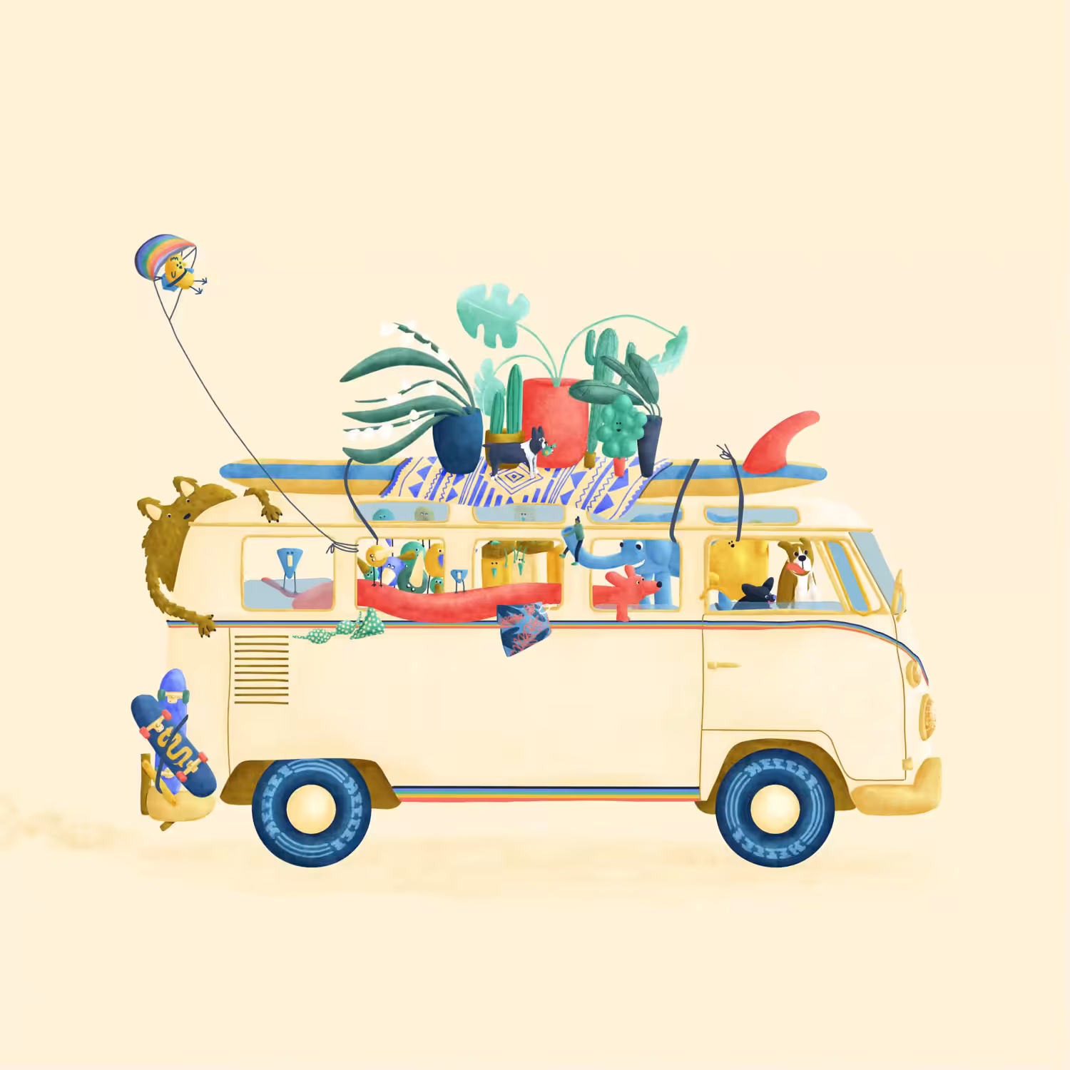 a sunny road trip