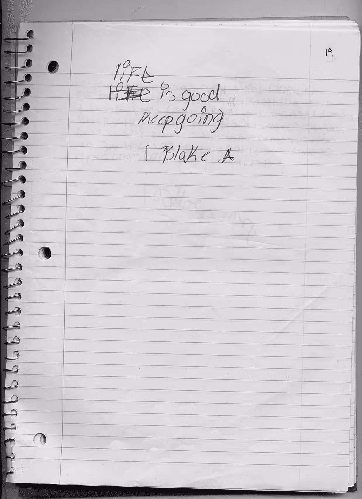 #07 Will you write in my notebook - Blake - Notebook Page