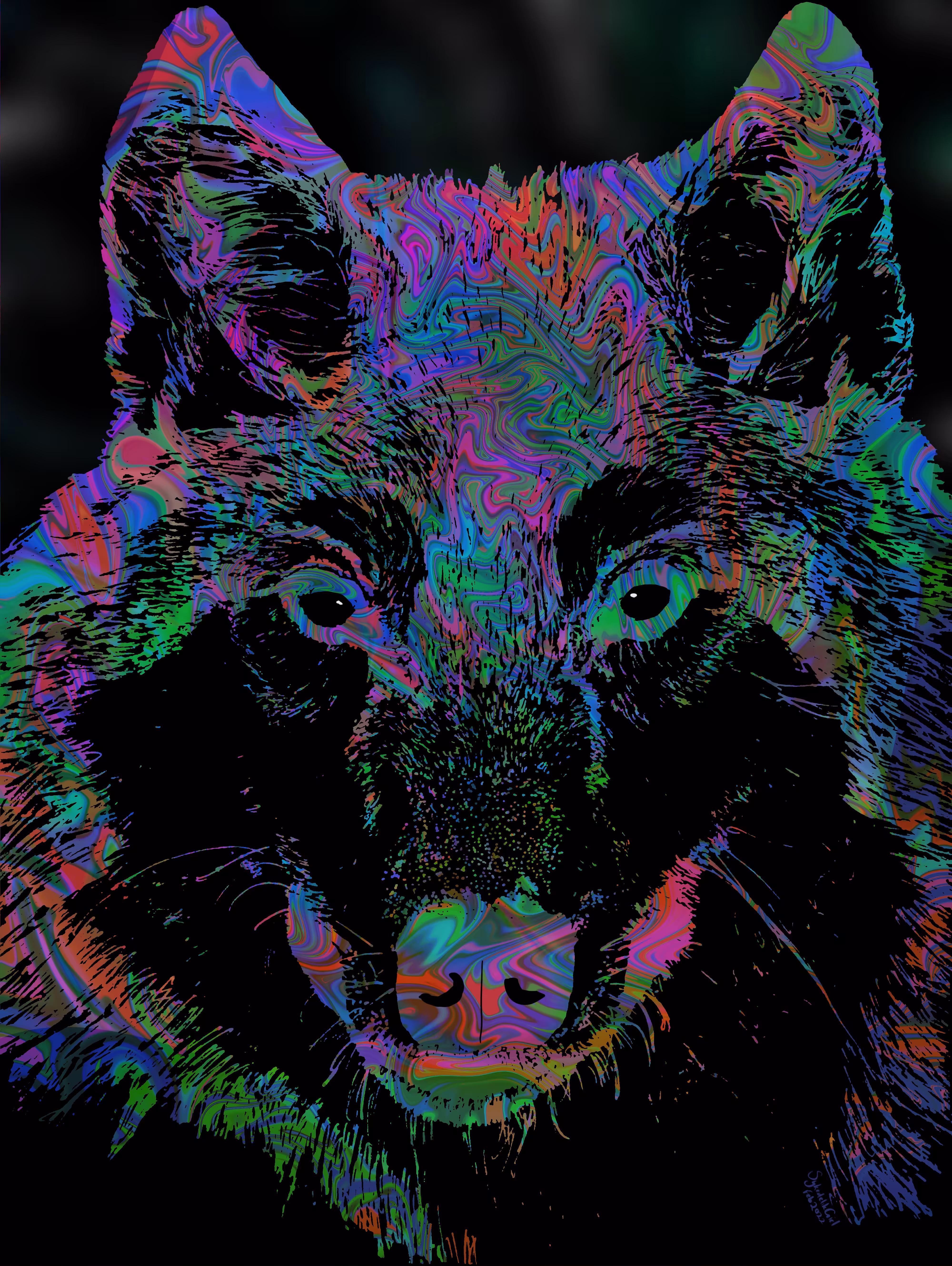Psychedelic Wolf Stare