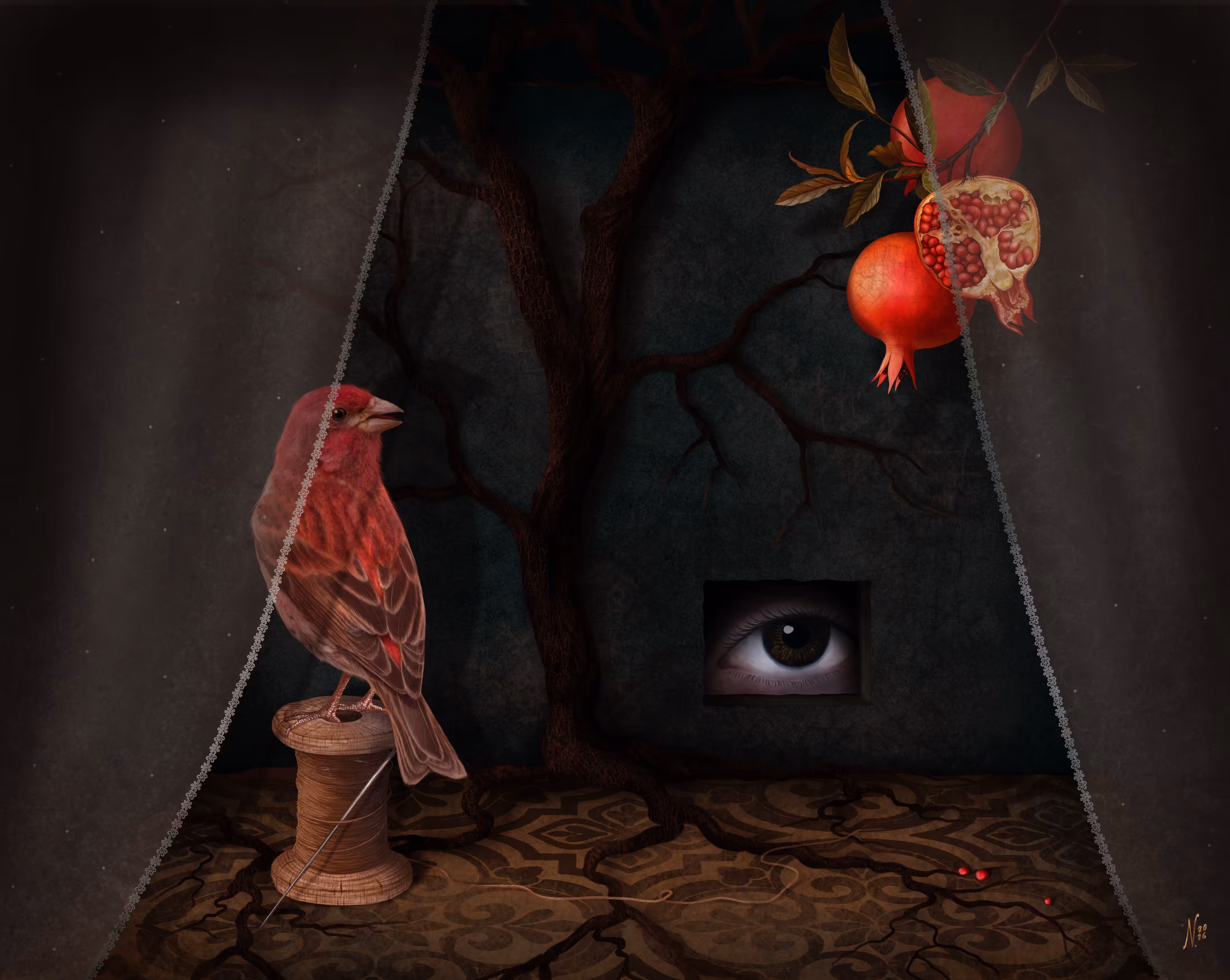 Red Sparrow (Digital Painting)