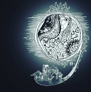 The Old Ilustration: Moonlight from our village