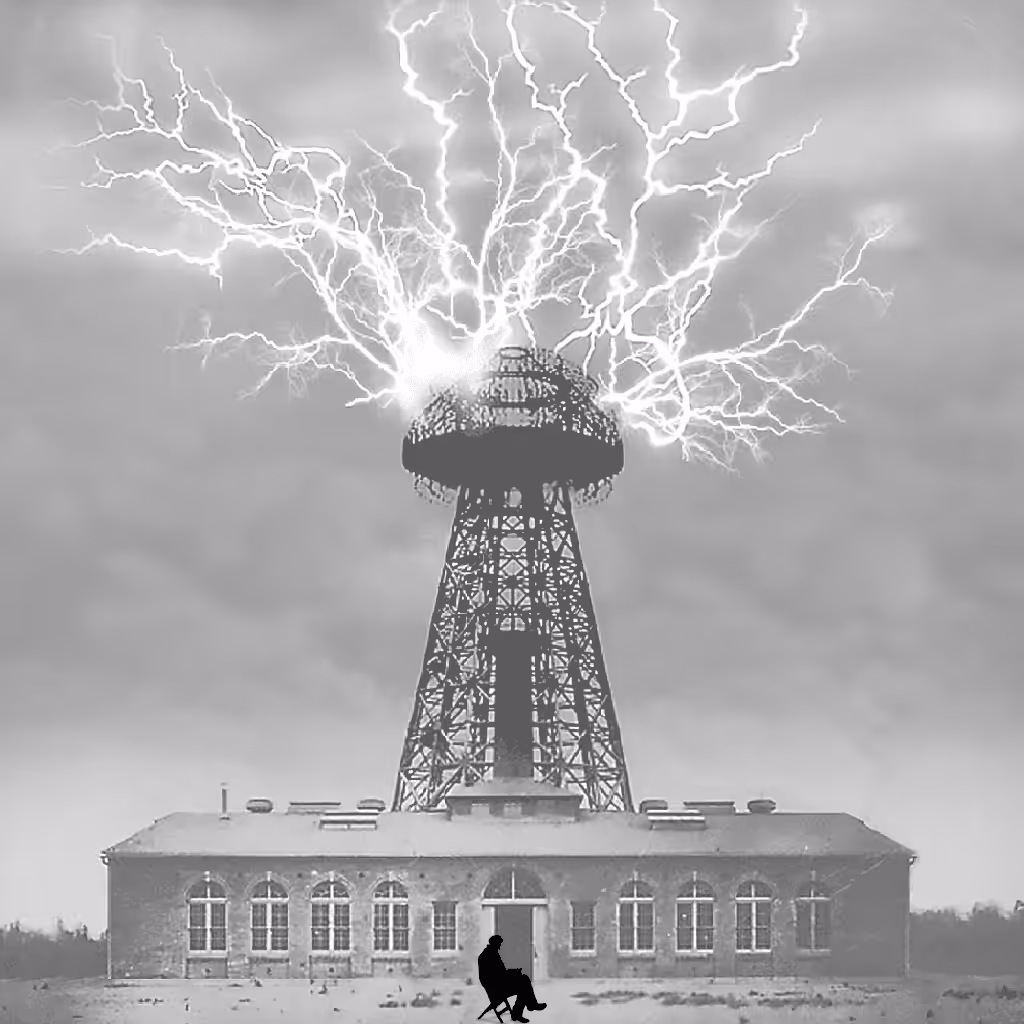 Tesla Tower in Shoreham Long Island_Silhouette #8