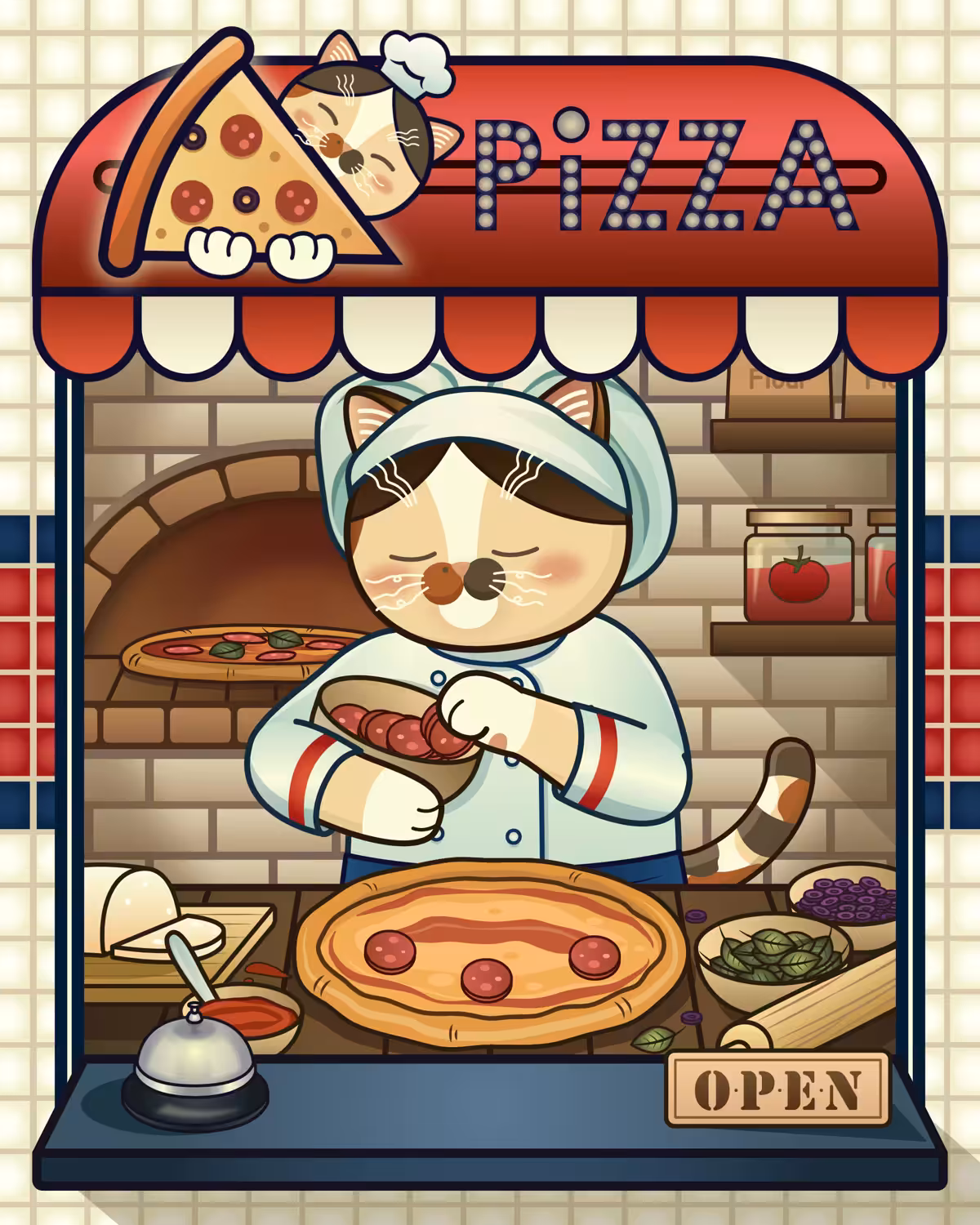 Pizza Chef Cat