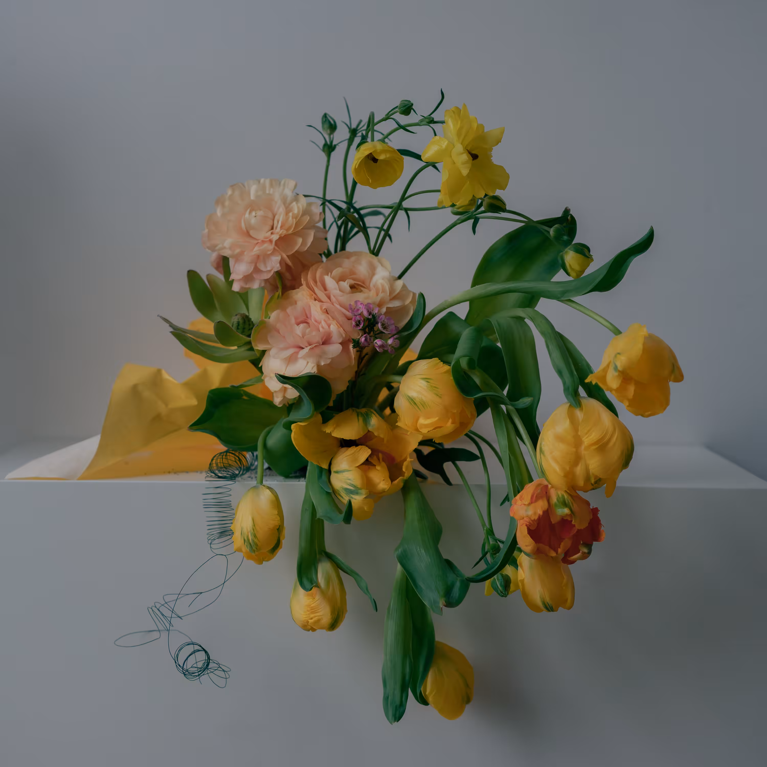 Bouquet with Jan van Nes Parrot Tulips