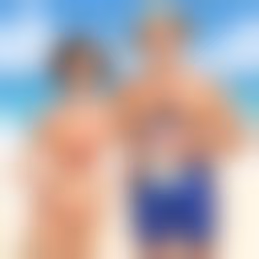 Kevin et Albertine en maillot de bain