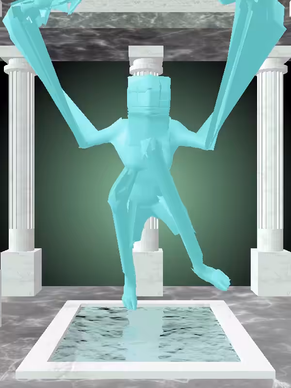 HeavenComputer: The Treading Water Minty Green Woman #2069
