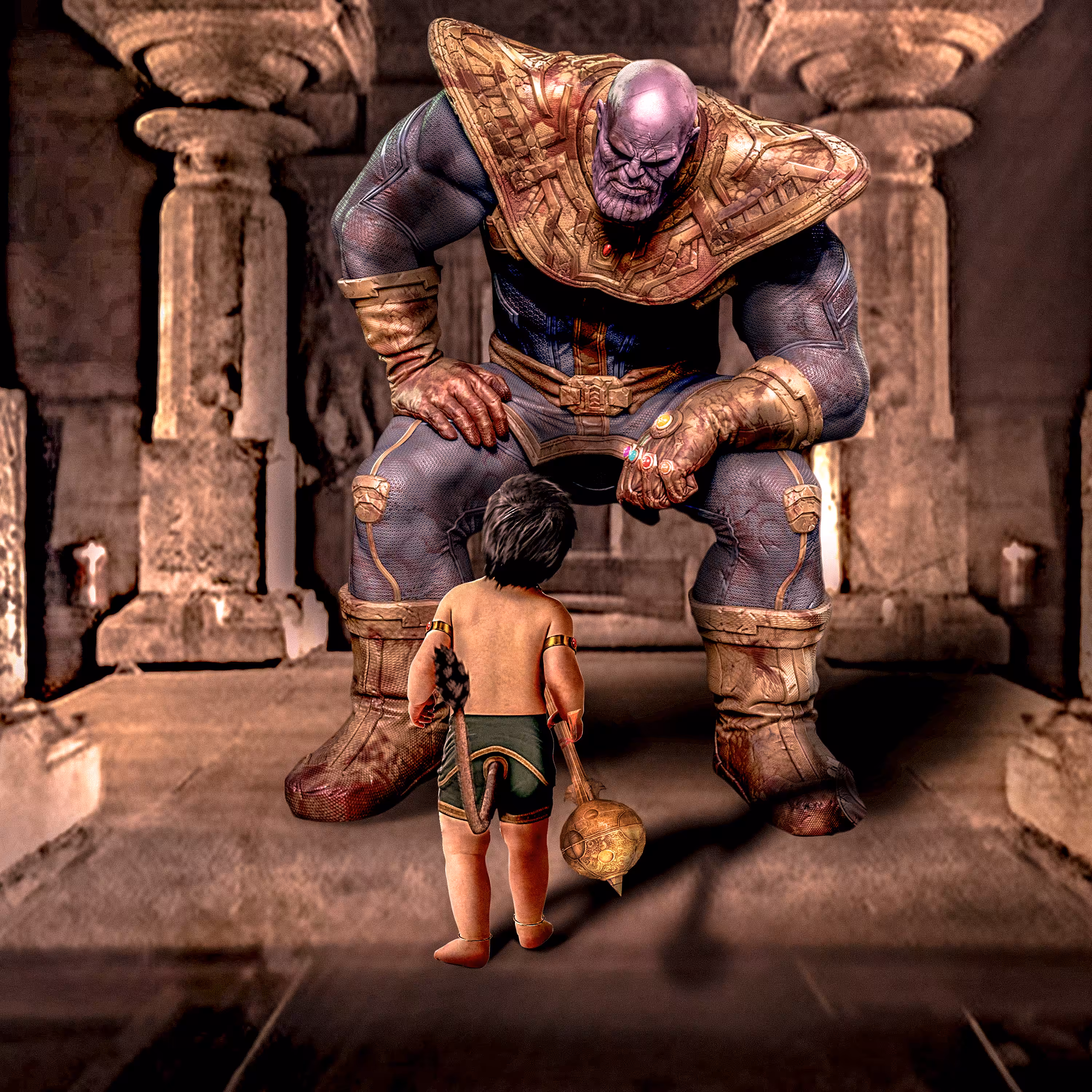 BABY HANUMAN 🆚 MIGHTY THANOS
