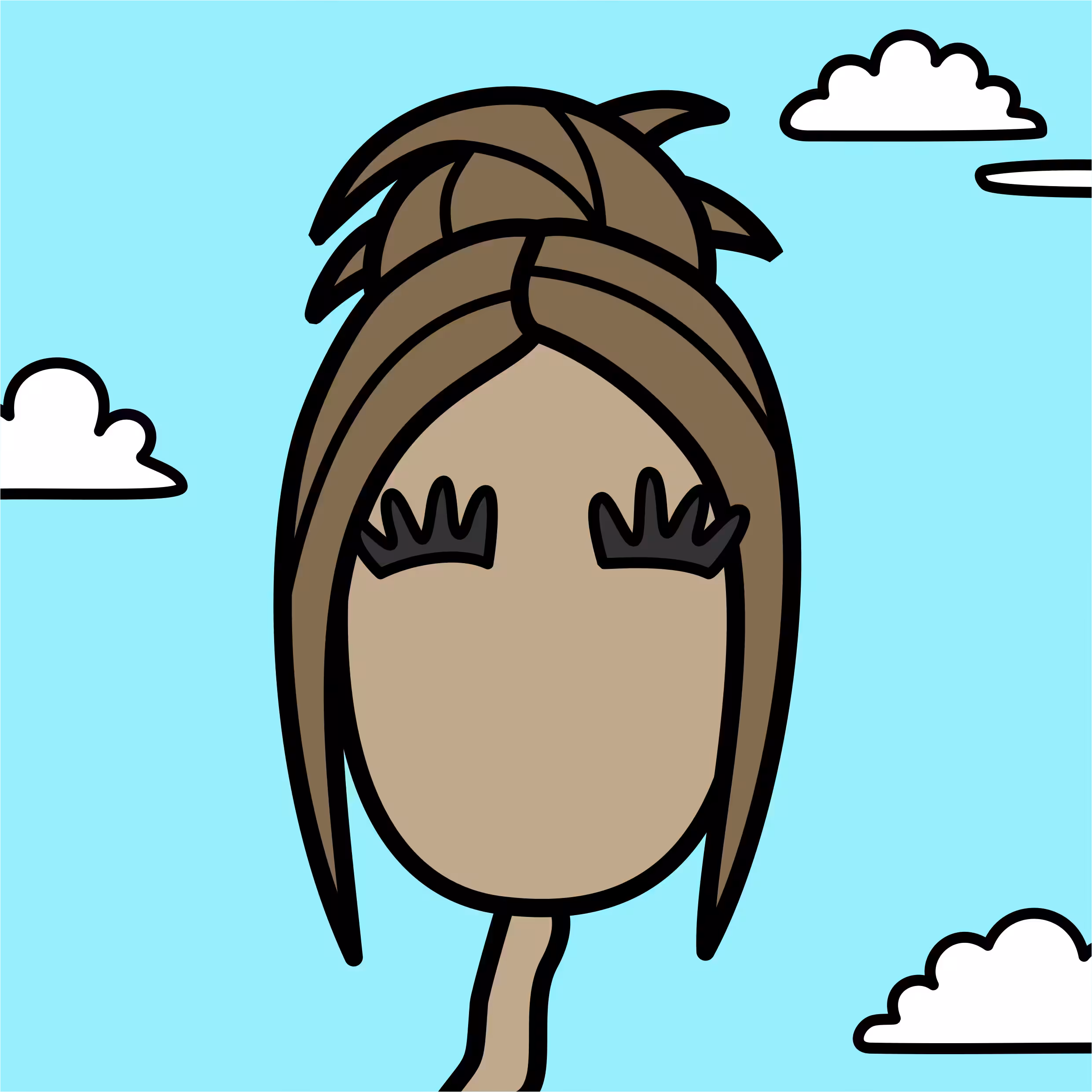 Cloudy Nowhere girl with lashes