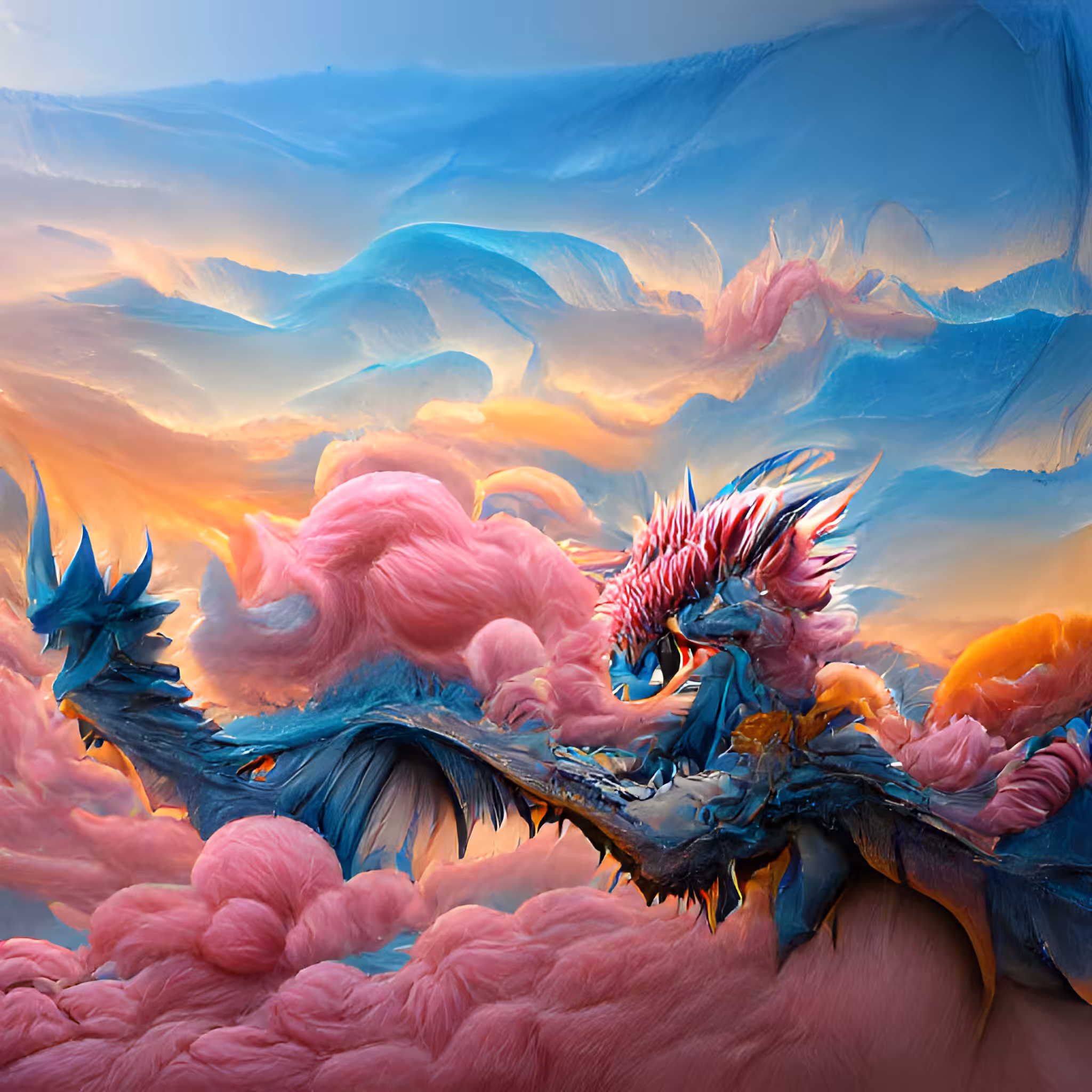 Cotton Candy Dragon Sunset #01