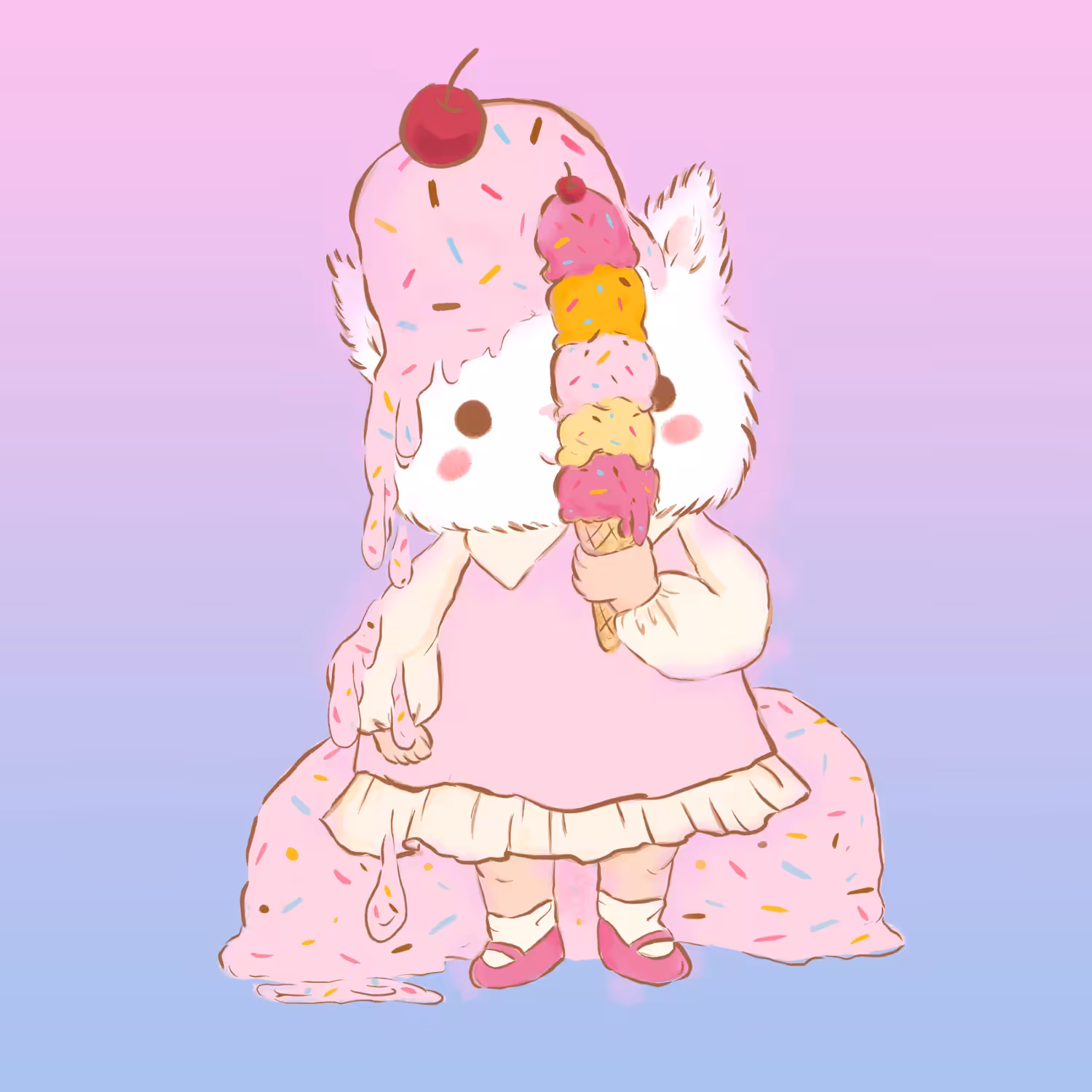 Little Cat and ice cream