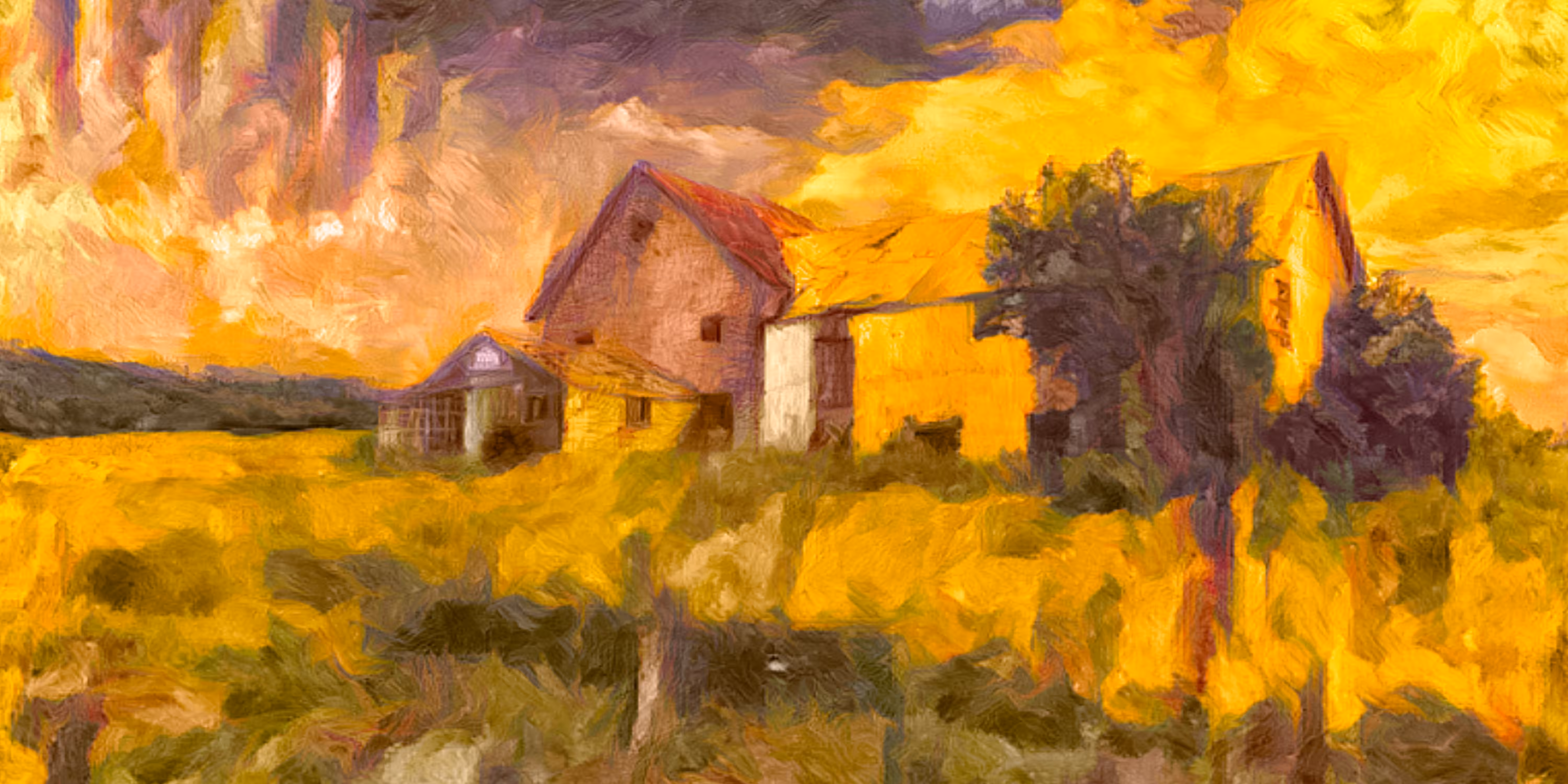 Farm at Sunset