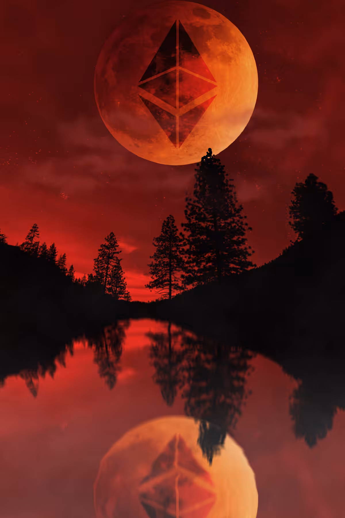 Red Moon at Night