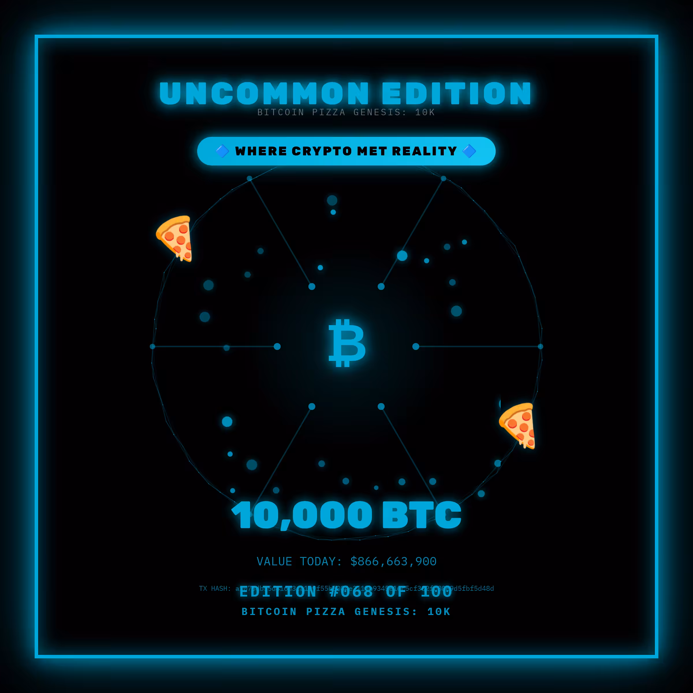 Bitcoin Pizza Genesis: 100 - UNCOMMON #068