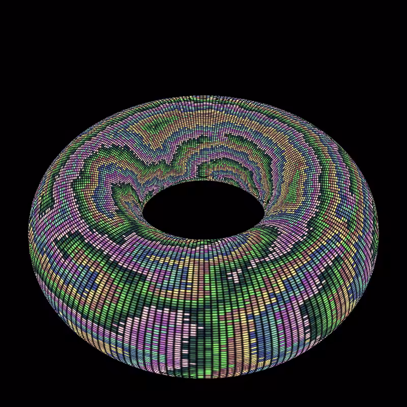 Reaction Diffusion on a Torus #9