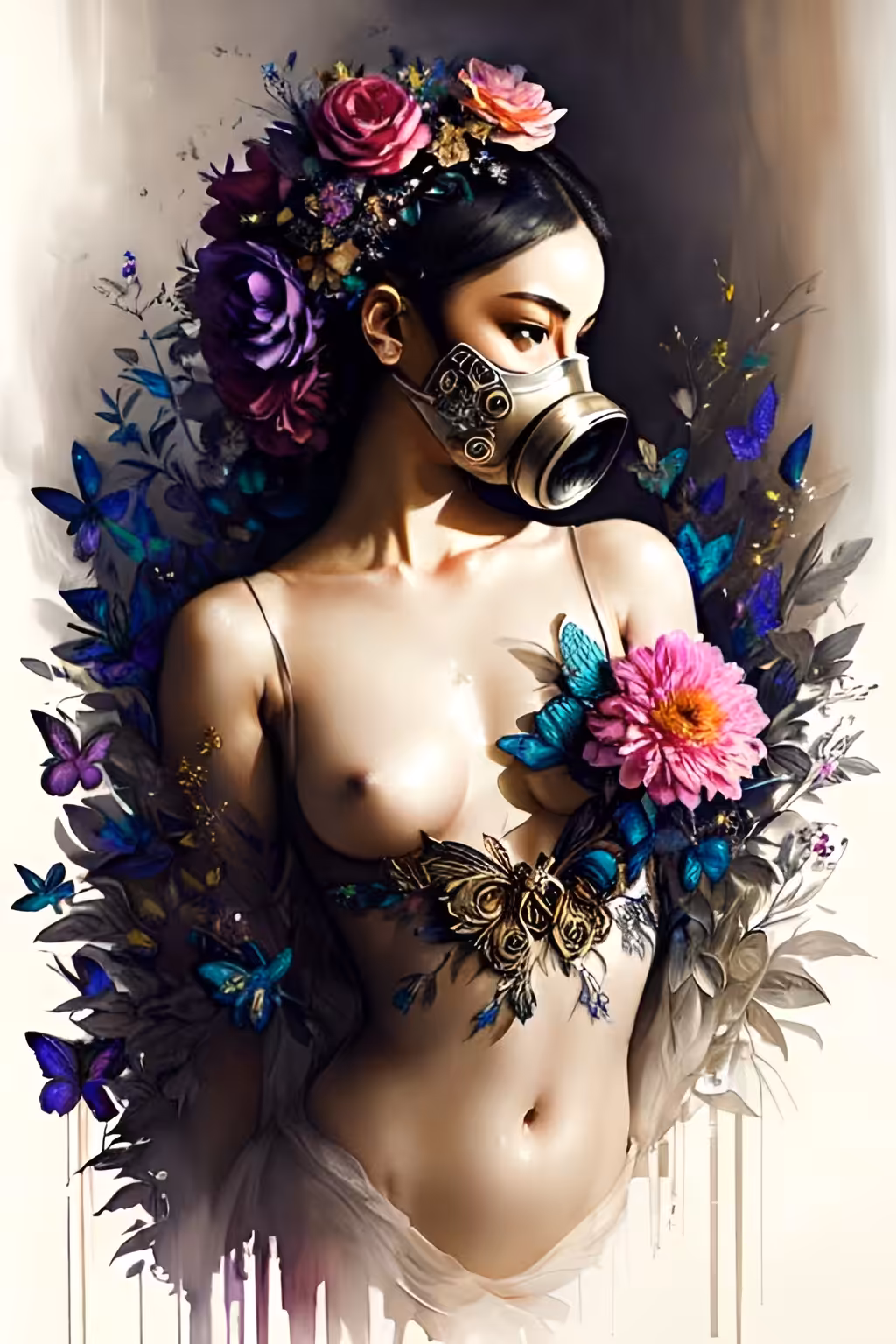 Girl and toxic planet 
