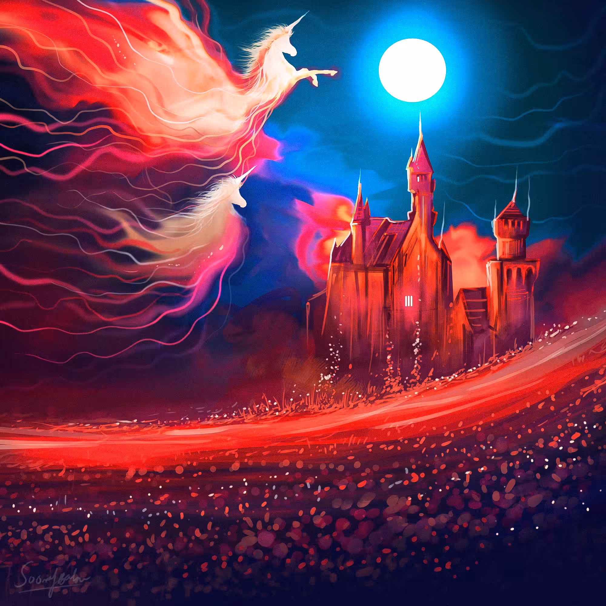 Full moon and the unicorns!!