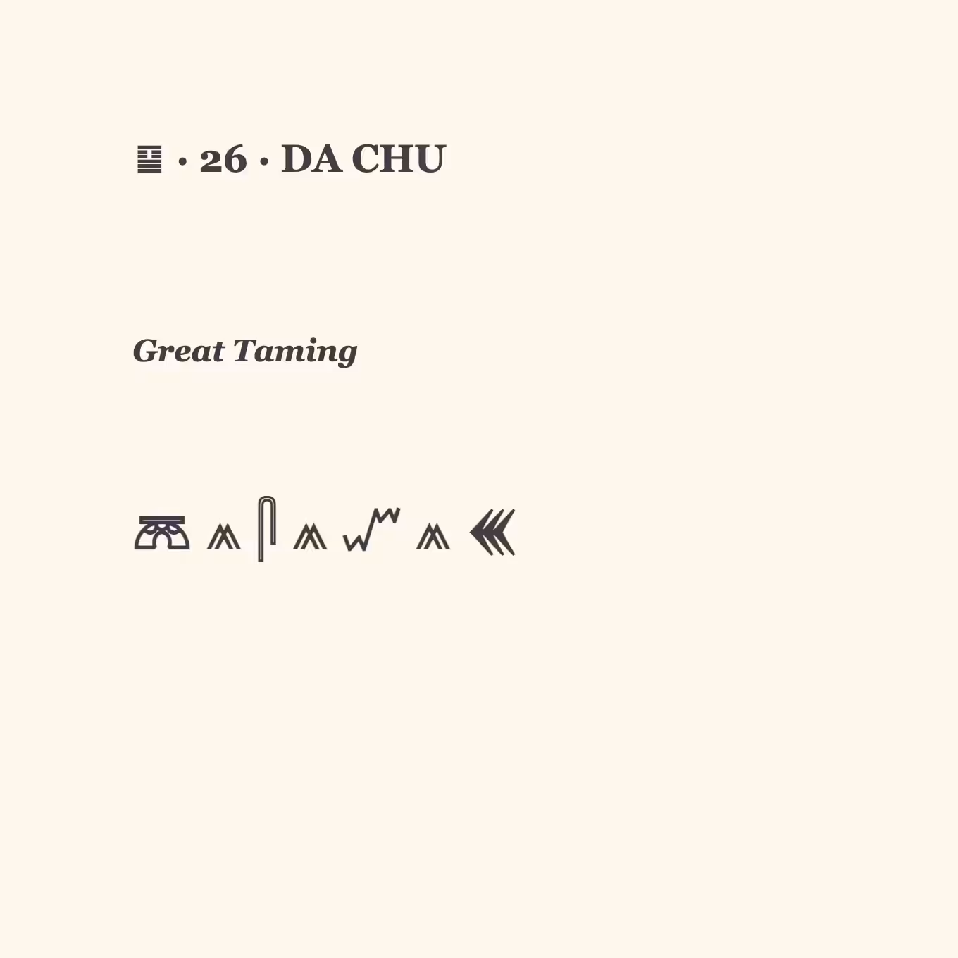 U+26 // GREAT TAMING