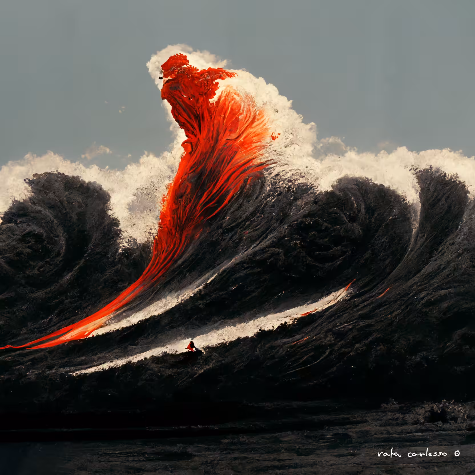 The Surfer in Fire