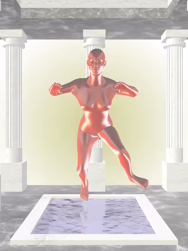 HeavenComputer: The Treading Water Bright Red Woman #3565