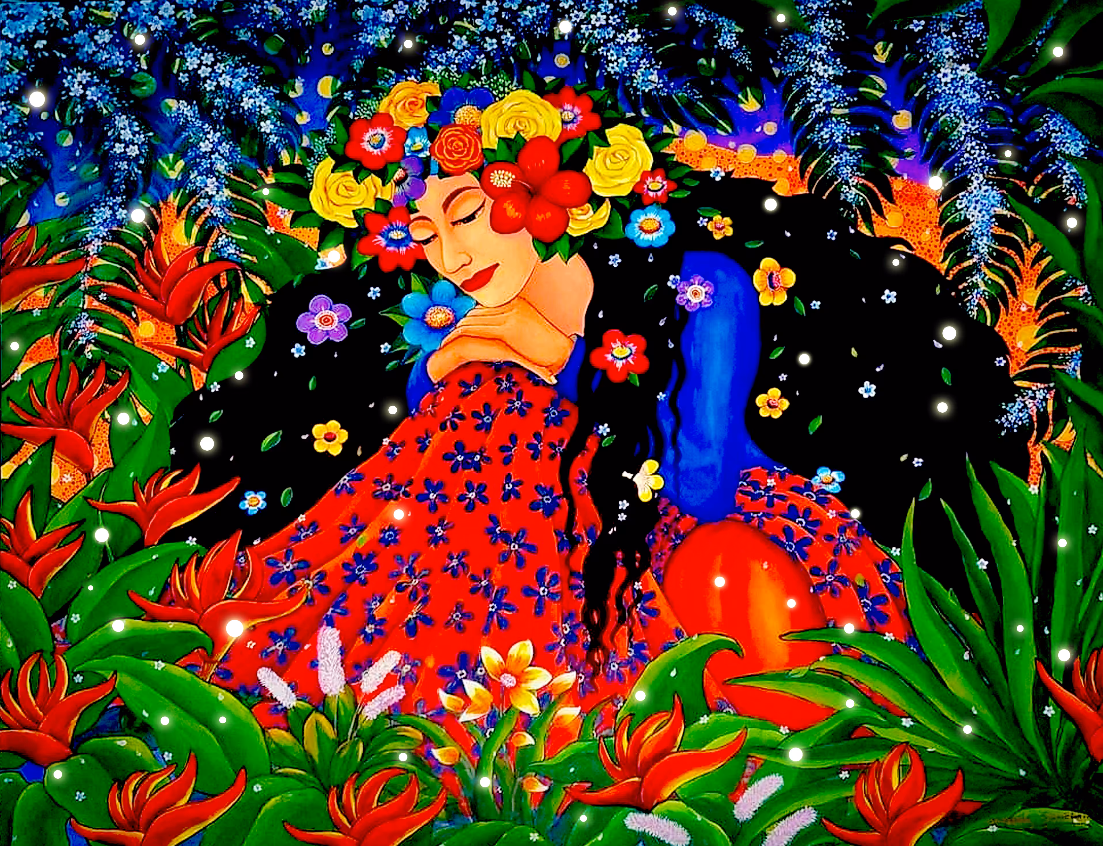 Beautiful girl with flowers