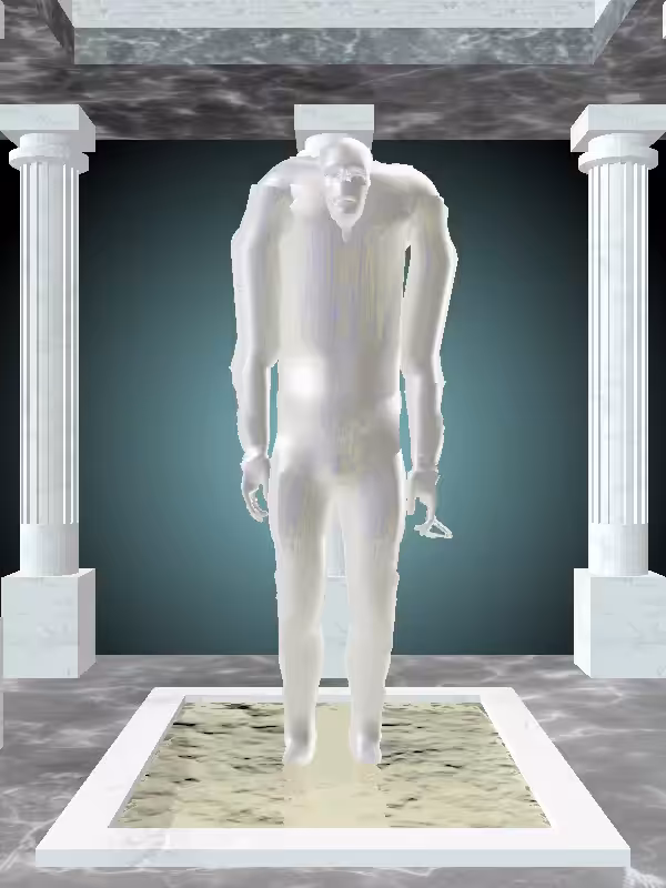 HeavenComputer: The Jumping Glitter Bluish Gold Man #3133