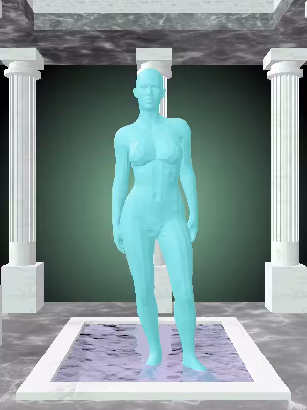 HeavenComputer: The Fragmented Excited Minty Green Woman #2110