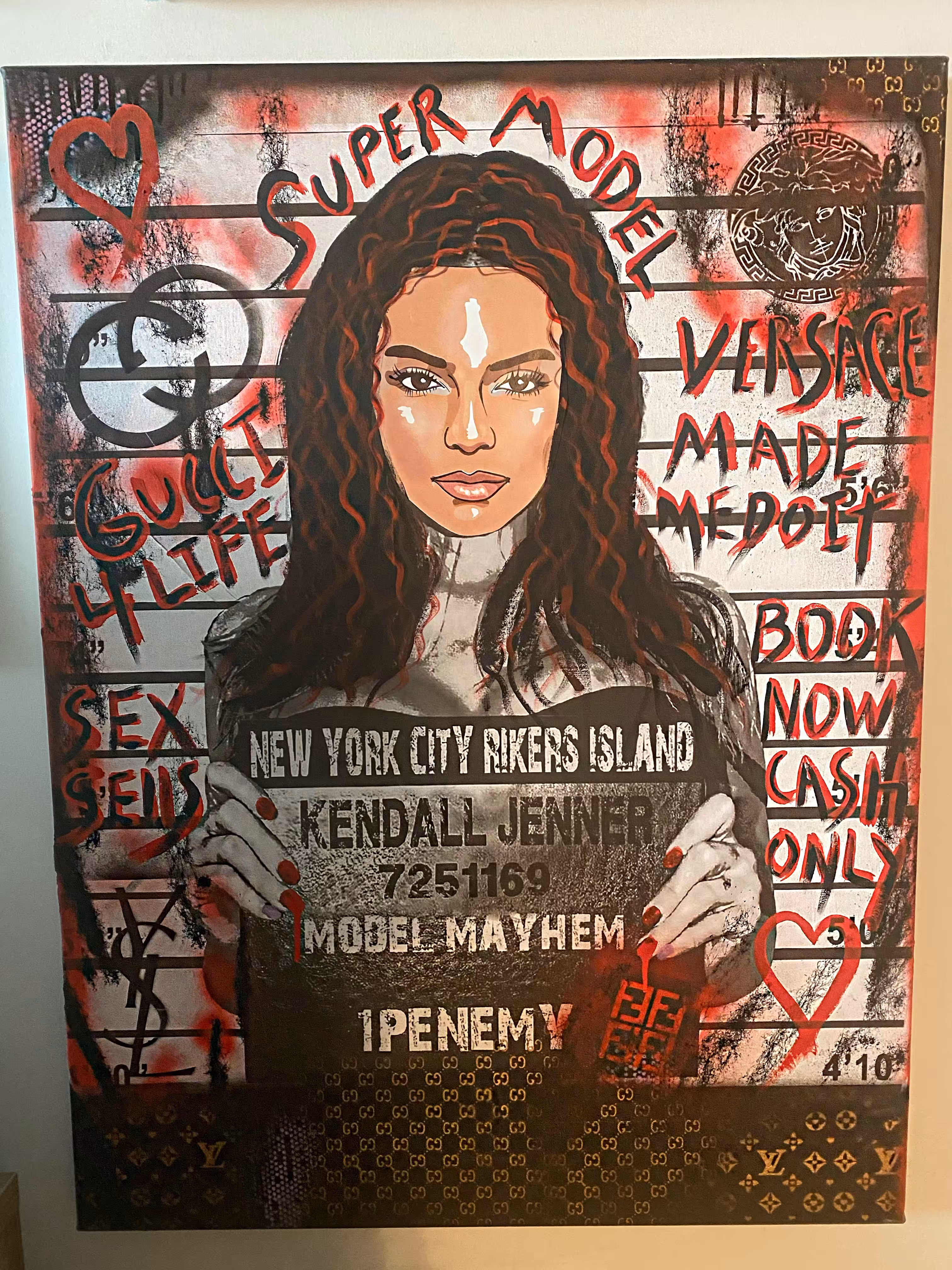 KENDALL JENNER 1/1 SOHO MODEL LINEUP BY NYC STREET ARTIST 1PENEMY