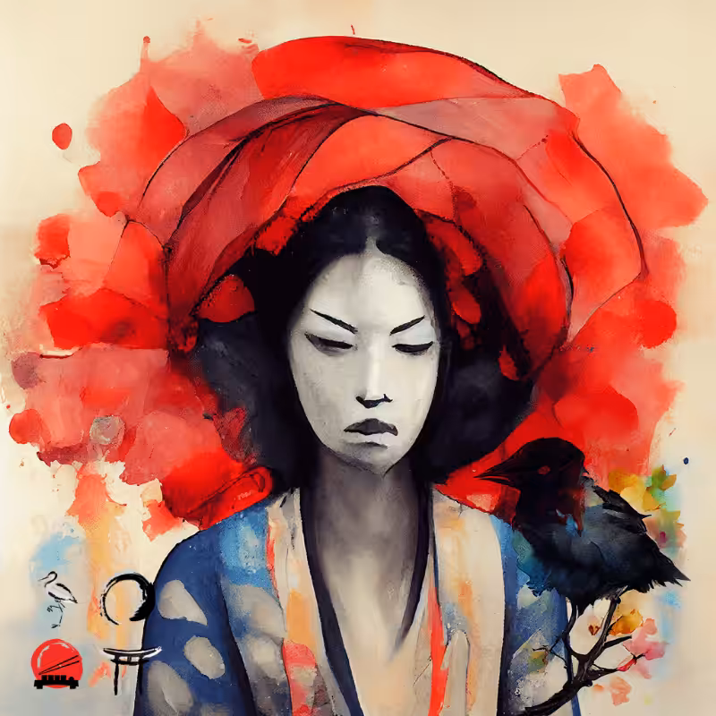 Geisha And Bird #9