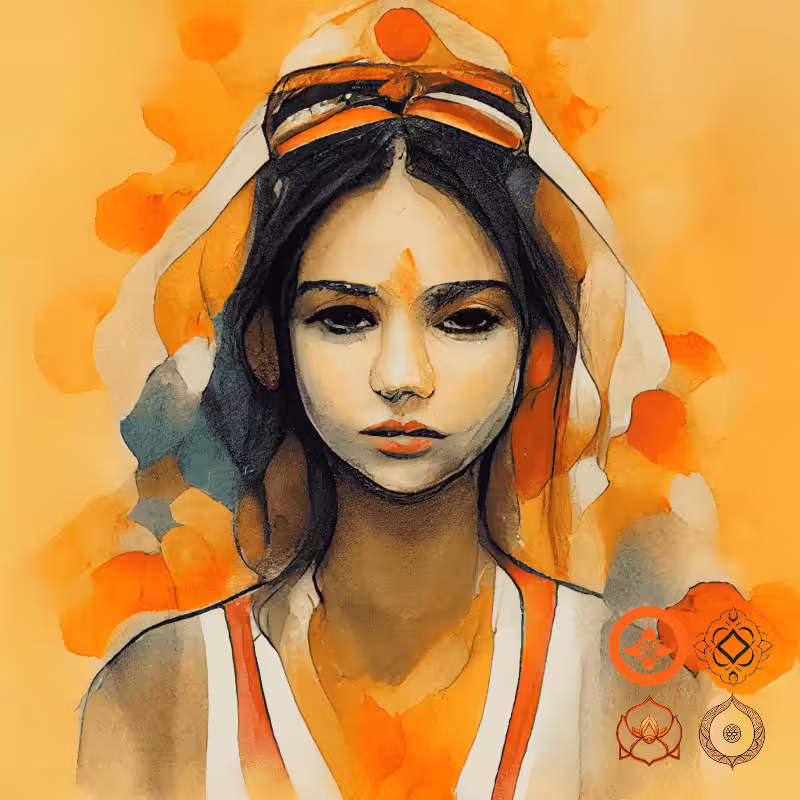 Hindu girl meditating #8