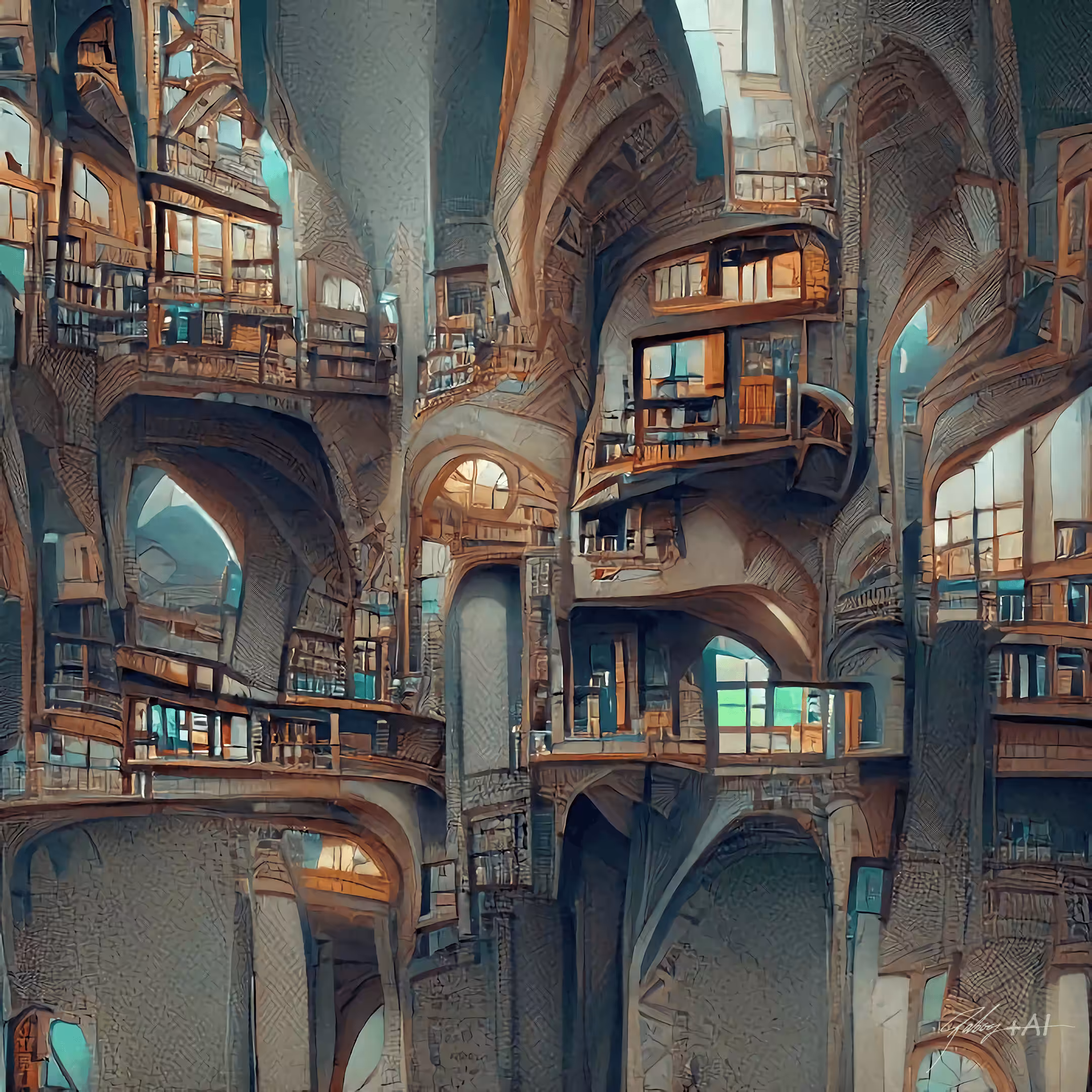 4 dimensional Art Nouveau mansion